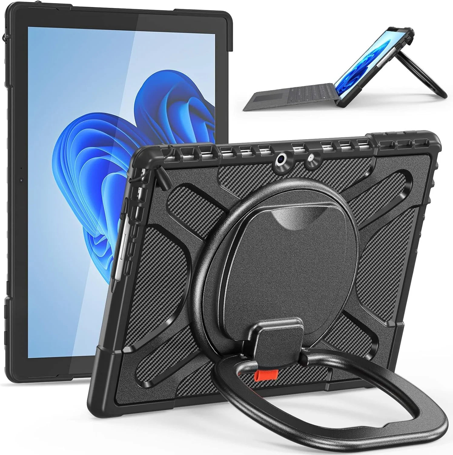 Travel with Tablet Rugged Shockproof Protective Case Compatible with Full Body Compatible with Microsoft Surface Pro 9 Compatible with Keyboard Cover with Keys, Case Compatible with Tablet