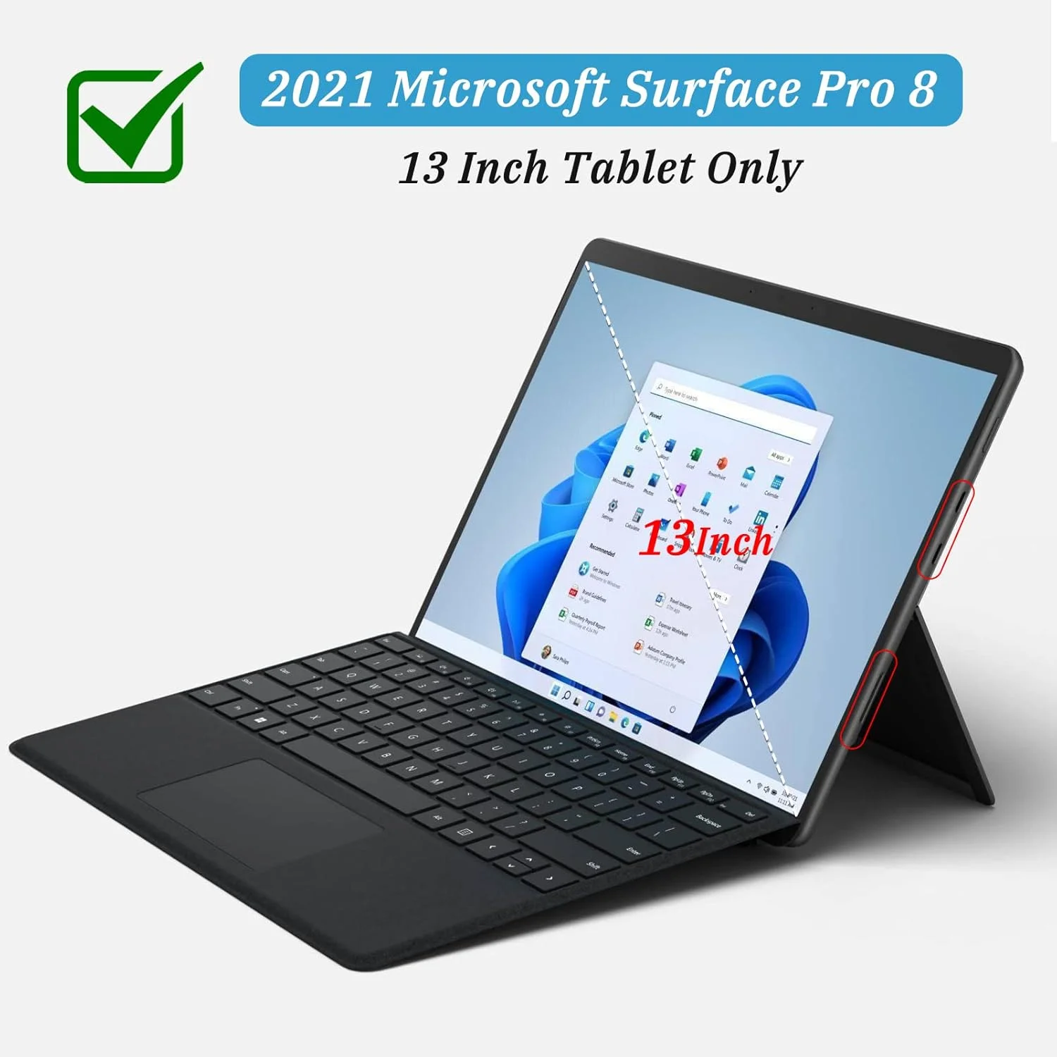 کاور محافظ HZmeris برای مایکروسافت Surface Pro 7/7 Plus Pro6 Pro5 Pro4 با پایه نگهدارنده و جای قلم، مناسب تبلت 12.3 اینچی، سبک و با بدنه سخت (خاکستری)