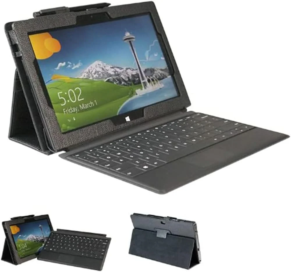 کاور تبلت ZZOUGYY برای مایکروسافت سرفیس پرو 1/2/10.6 اینچ، کیف چرمی فوق العاده باریک با قابلیت استند برای سرفیس پرو 1514/2 1536/1601 10.6 اینچ ویندوز 10 (مشکی) کاور تبلت ZZOUGYY برای مایکروسافت سرفیس پرو 1/2/10.6 اینچ، کیف چرمی فوق العاده باریک با قابلیت استند برای سرفیس پرو 1514/2 1536/1601 10.6 اینچ ویندوز 10 (مشکی)