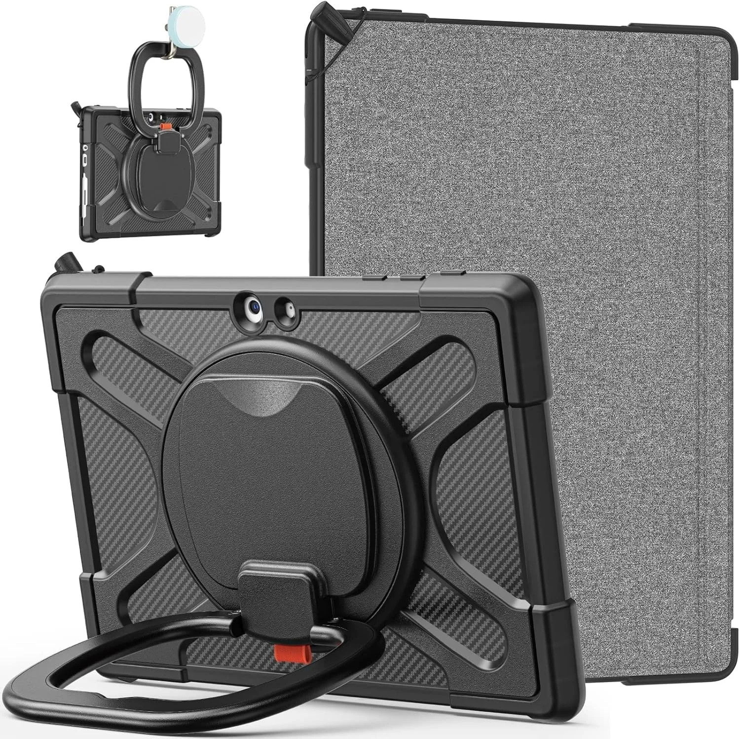 کاور تبلت ZZjingli TPU + PC برای مایکروسافت Surface Go 1/2 / 3 (مشکی)(رنگ چای)(قرمز) و غیره (رنگ: مشکی)