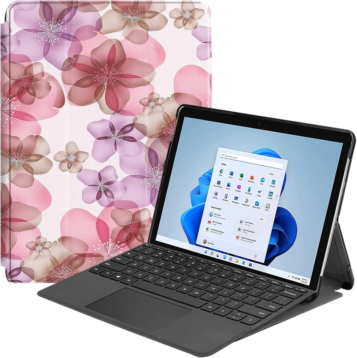 کیف محافظ چند زاویه ای باریک و سبک پلی استر Gylint برای Microsoft Surface Pro 8، سازگار با کیبورد Type Cover، مناسب تبلت 13 اینچی Microsoft Surface Pro 8 - طرح گل کیف محافظ چند زاویه ای باریک و سبک پلی استر Gylint برای Microsoft Surface Pro 8، سازگار با کیبورد Type Cover، مناسب تبلت 13 اینچی Microsoft Surface Pro 8 - طرح گل
