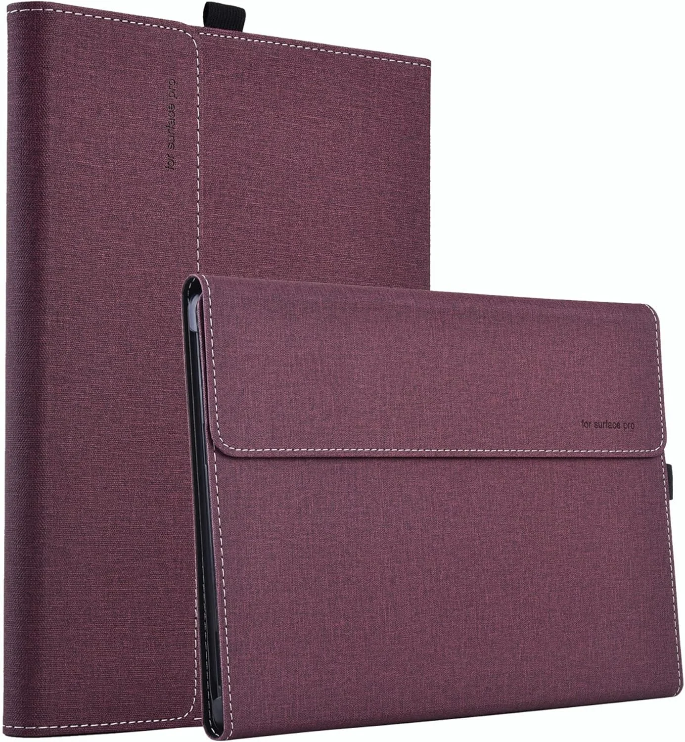کیف محافظ لپ تاپ برای مایکروسافت سرفیس پرو 8 13 اینچ، کیف کیبورد سرفیس پرو 8 2021، کیف تبلت با قابلیت تنظیم زاویه چندگانه به همراه جای قلم (قرمز شرابی، برای سرفیس پرو 8)