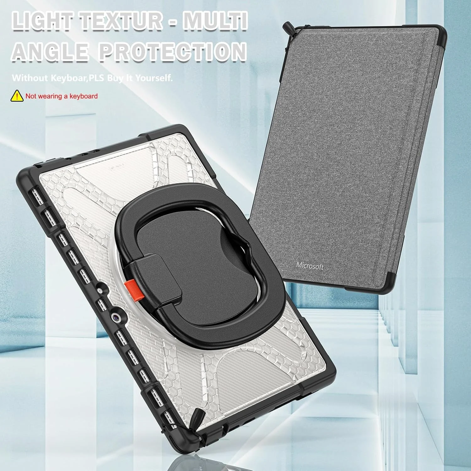 کاور تبلت سازگار با مایکروسافت سرفیس پرو 8 13 اینچی با پایه چرخان سازگار با کیبورد تایپ کاور با پایه نگهدارنده، کاور محافظتی مقاوم در برابر ضربه برای تبلت مناسب منزل (شفاف) کاور تبلت سازگار با مایکروسافت سرفیس پرو 8 13 اینچی با پایه چرخان سازگار با کیبورد تایپ کاور با پایه نگهدارنده، کاور محافظتی مقاوم در برابر ضربه برای تبلت مناسب منزل (شفاف)