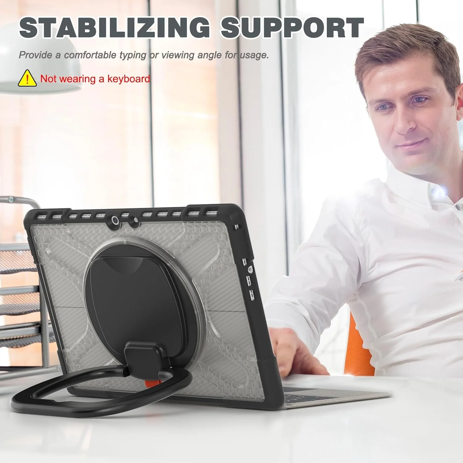 کاور تبلت سازگار با مایکروسافت سرفیس پرو 8 13 اینچی با پایه چرخان سازگار با کیبورد تایپ کاور با پایه نگهدارنده، کاور محافظتی مقاوم در برابر ضربه برای تبلت مناسب منزل (شفاف) کاور تبلت سازگار با مایکروسافت سرفیس پرو 8 13 اینچی با پایه چرخان سازگار با کیبورد تایپ کاور با پایه نگهدارنده، کاور محافظتی مقاوم در برابر ضربه برای تبلت مناسب منزل (شفاف)