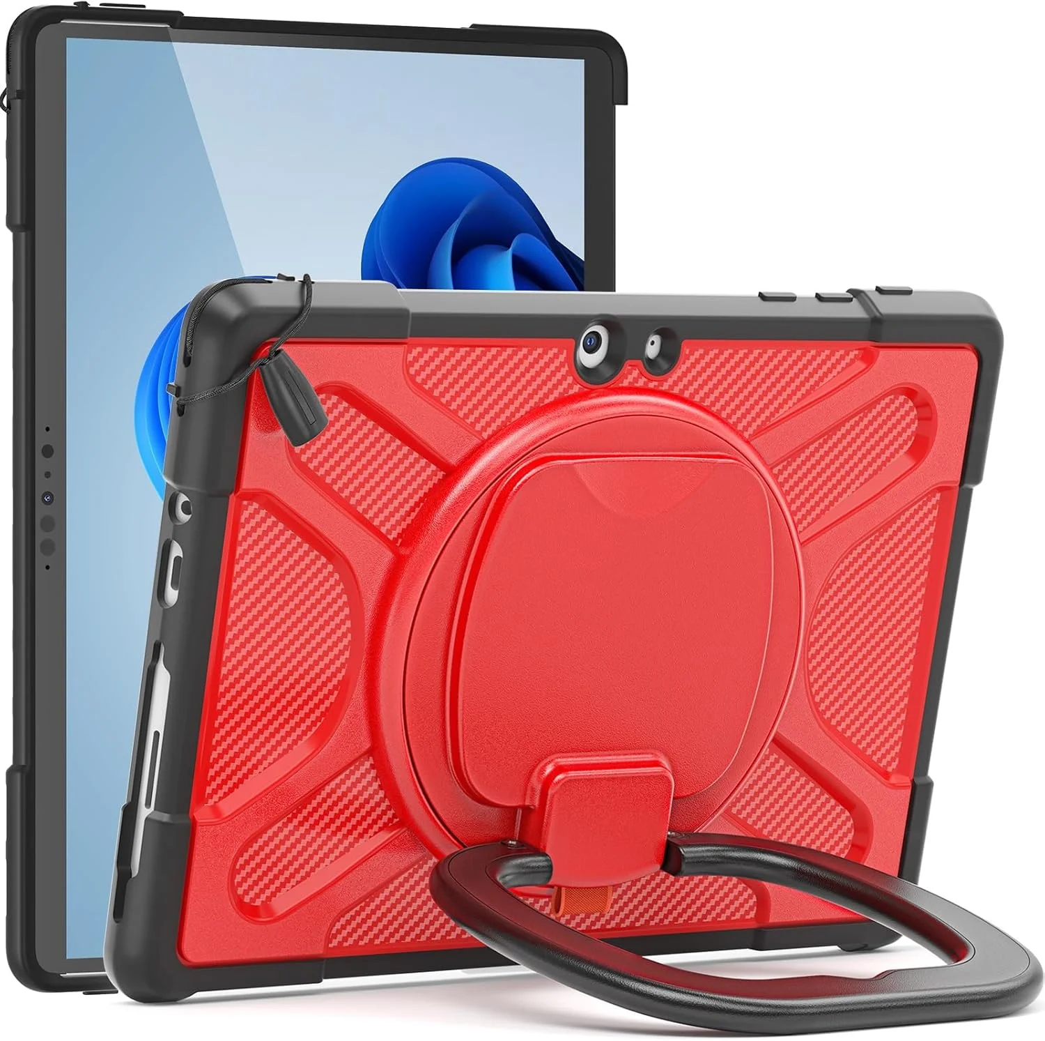 کاور تبلت مقاوم در برابر ضربه سازگار با Microsoft Surface Pro 7/6/5/4/Pro 7+ 12.3 اینچ - کاور محافظ محکم با پایه و دسته، محافظ تبلت مناسب منزل (قرمز) کاور تبلت مقاوم در برابر ضربه سازگار با Microsoft Surface Pro 7/6/5/4/Pro 7+ 12.3 اینچ - کاور محافظ محکم با پایه و دسته، محافظ تبلت مناسب منزل (قرمز)