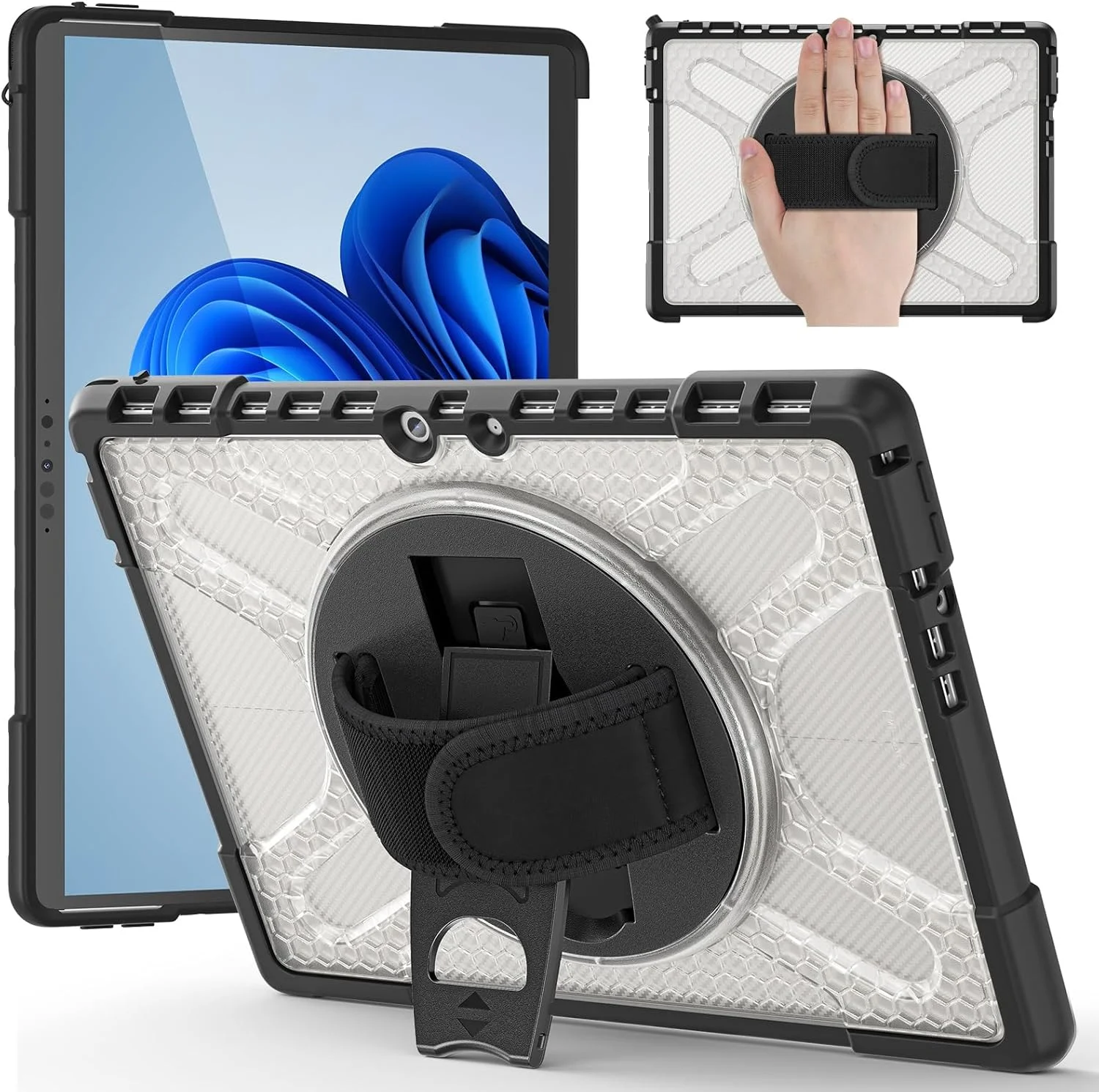 کاور تبلت سازگار با مایکروسافت سرفیس پرو 8 (نسخه 2021) 13 اینچی با پایه 360 درجه، سازگار با کیبورد تایپ کاور، قاب محافظ ضربه گیر و مقاوم در برابر ضربه مناسب برای تبلت در منزل کاور تبلت سازگار با مایکروسافت سرفیس پرو 8 (نسخه 2021) 13 اینچی با پایه 360 درجه، سازگار با کیبورد تایپ کاور، قاب محافظ ضربه گیر و مقاوم در برابر ضربه مناسب برای تبلت در منزل