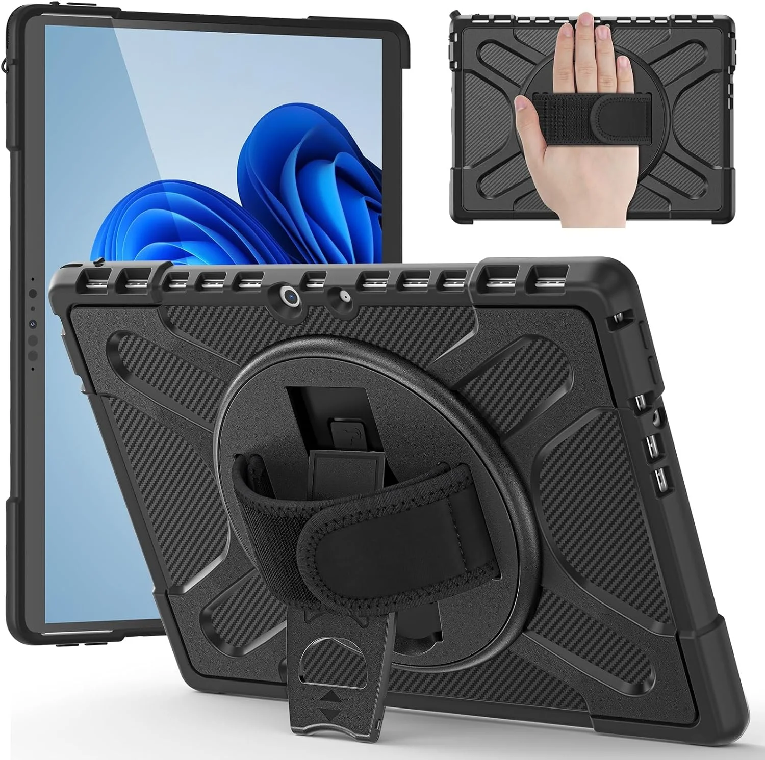 کیف محافظ تبلت سازگار با Microsoft Surface Pro 8 (نسخه 2021) 13 اینچی با پایه 360 درجه، سازگار با کاور کیبورد، کاور محافظ ضد ضربه کیف محافظ تبلت سازگار با Microsoft Surface Pro 8 (نسخه 2021) 13 اینچی با پایه 360 درجه، سازگار با کاور کیبورد، کاور محافظ ضد ضربه