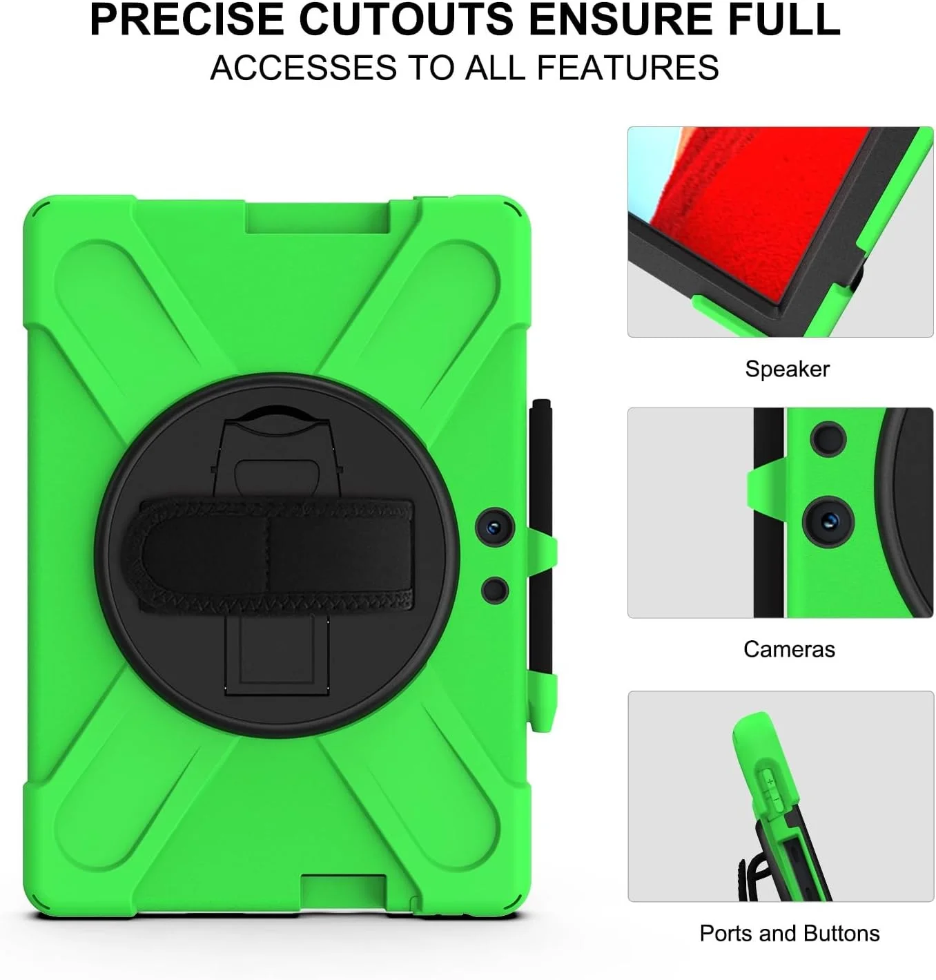 Tablet Cover Compatible with Microsoft Surface Pro X 13-inch Case, Heavy Duty Rugged Shockproof Drop Protection Case with Pen Holder,Shoulder Strap Protective Cover Compatible with Kids Silicone Cove