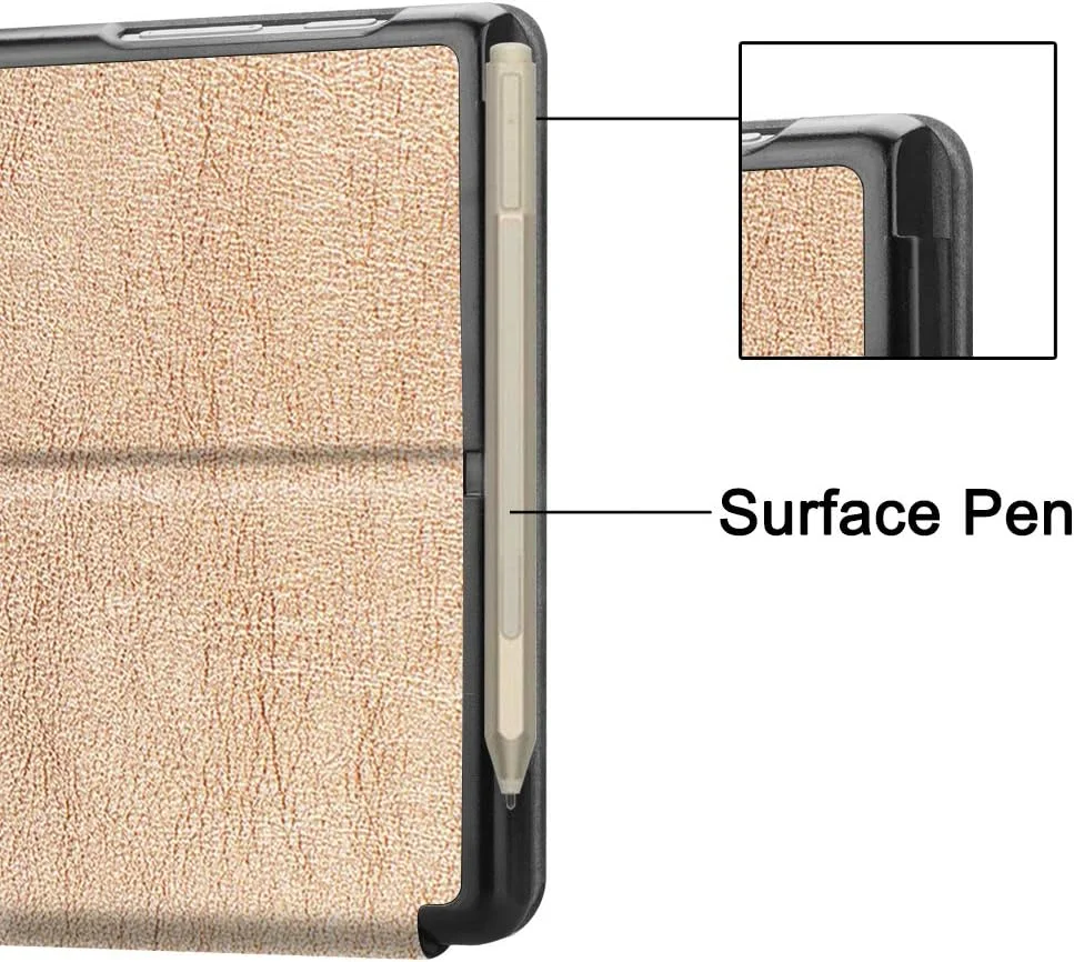 کیف تبلت RanTuo برای مایکروسافت Surface Go 4، روکش PU، سبک و نازک، ضد آب، ضد گرد و غبار، محافظ ضد افتادن برای مایکروسافت Surface Go 4 (طلایی رز)