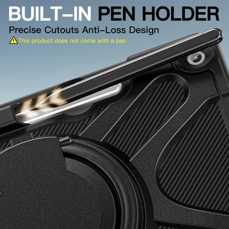 کاور محافظ تبلت مایکروسافت Surface Pro 12 2025 مدل SHIHUI با دسته، پایه چرخان و بند شانه (مشکی)