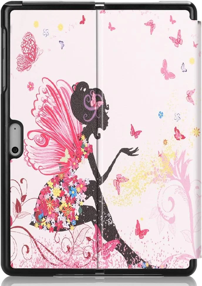 کیف تبلت RanTuo برای مایکروسافت Surface Go 4، چرم PU، سبک و نازک، ضد آب، ضد گرد و غبار، قاب محافظ ضد افتادن برای مایکروسافت Surface Go 4. (دختر جن)