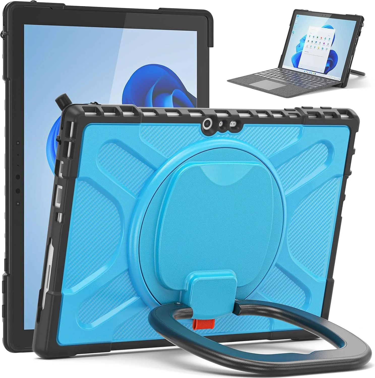 کیف محافظ تبلت سازگار با Microsoft Surface Pro 7/Pro 6/Pro 5/Pro 4/Pro 7+، کاور با پایه چرخان، سازگار با کیبورد Type Cover با پایه، کاور محافظ سنگین و مقاوم کیف محافظ تبلت سازگار با Microsoft Surface Pro 7/Pro 6/Pro 5/Pro 4/Pro 7+، کاور با پایه چرخان، سازگار با کیبورد Type Cover با پایه، کاور محافظ سنگین و مقاوم