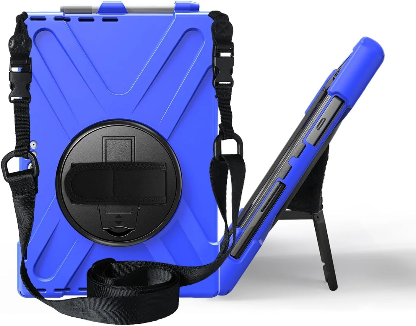 Tablet Cover Compatible with Microsoft Surface Pro 7/Pro 6/Pro 5/Pro 4/Pro 7+ Case, Heavy Duty Rugged Shockproof Drop Protection Case with Pen Holder,Shoulder Strap Protective Cover Compatible with Ki