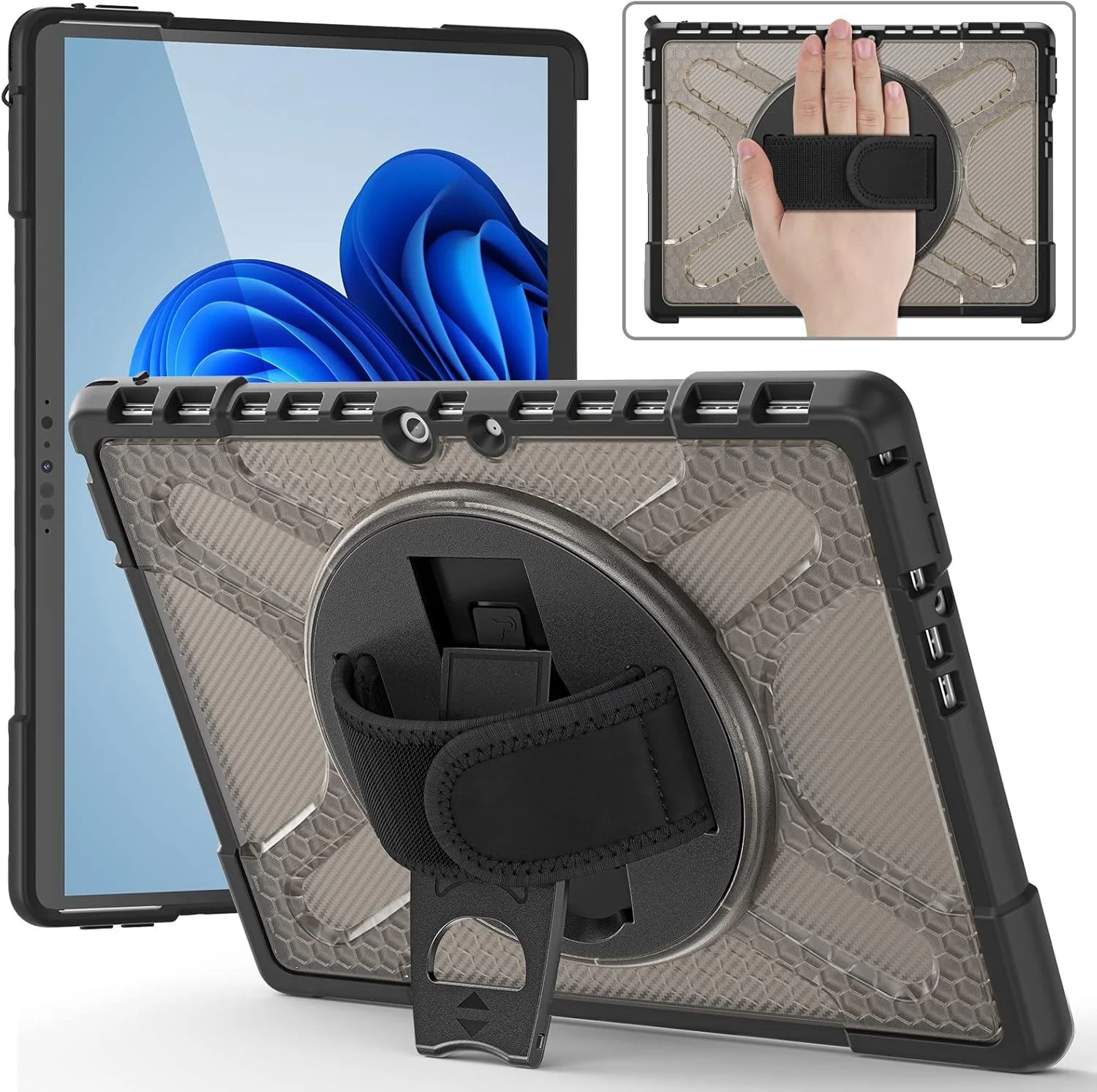 Travel with Tablet Rugged 360° Shockproof Full Body Protective Case Compatible with Microsoft Surface Pro 8 Compatible with Keyboard Type Cover, Tablet Case Compatible with Surfaces Travel with Tablet Rugged 360° Shockproof Full Body Protective Case Compatible with Microsoft Surface Pro 8 Compatible with Keyboard Type Cover, Tablet Case Compatible with Surfaces