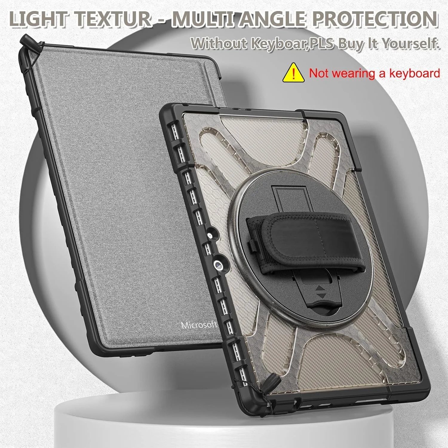 Travel with Tablet Rugged 360° Shockproof Full Body Protective Case Compatible with Microsoft Surface Pro 8 Compatible with Keyboard Type Cover, Tablet Case Compatible with Surfaces