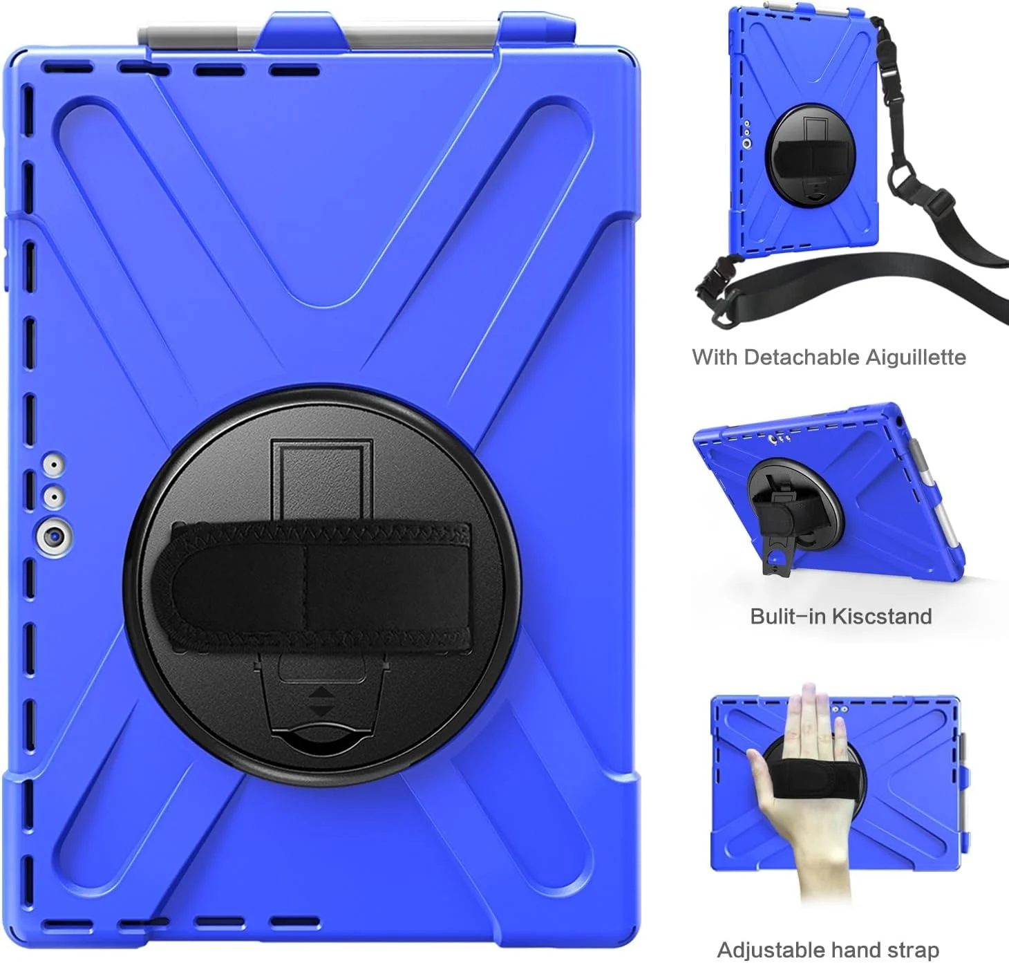 Tablet Cover Compatible with Microsoft Surface Pro 7/Pro 6/Pro 5/Pro 4/Pro 7+ Case, Heavy Duty Rugged Shockproof Drop Protection Case with Pen Holder,Shoulder Strap Protective Cover Compatible with Ki Tablet Cover Compatible with Microsoft Surface Pro 7/Pro 6/Pro 5/Pro 4/Pro 7+ Case, Heavy Duty Rugged Shockproof Drop Protection Case with Pen Holder,Shoulder Strap Protective Cover Compatible with Ki
