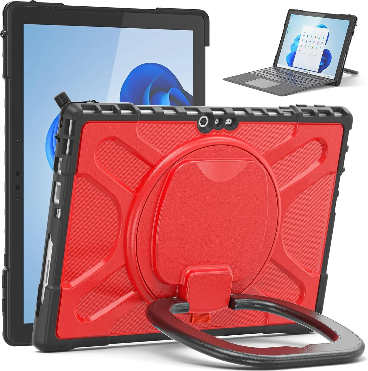 کیف تبلت مسافرتی سازگار با مایکروسافت سرفیس پرو 7/ پرو 6/ پرو 5/ پرو 4/ پرو 7 پلاس با پایه چرخان، سازگار با کاور کیبورد تایپ با پایه، کیف محافظ مقاوم کیف تبلت مسافرتی سازگار با مایکروسافت سرفیس پرو 7/ پرو 6/ پرو 5/ پرو 4/ پرو 7 پلاس با پایه چرخان، سازگار با کاور کیبورد تایپ با پایه، کیف محافظ مقاوم