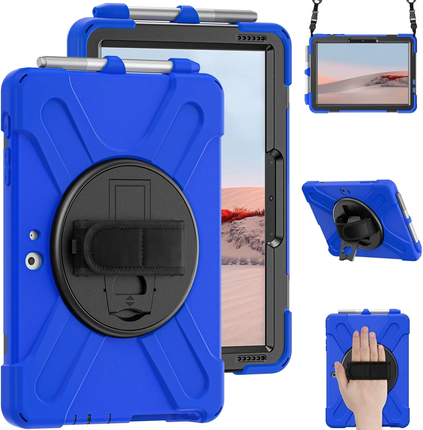 کیف محافظ تبلت سازگار با مایکروسافت Surface Go 3 2021/Surface Go 2 2020/Surface Go 2018/Surface Go 4، کیف ضد ضربه با نگهدارنده قلم، کیف محافظ سازگار با بند شانه کیف محافظ تبلت سازگار با مایکروسافت Surface Go 3 2021/Surface Go 2 2020/Surface Go 2018/Surface Go 4، کیف ضد ضربه با نگهدارنده قلم، کیف محافظ سازگار با بند شانه