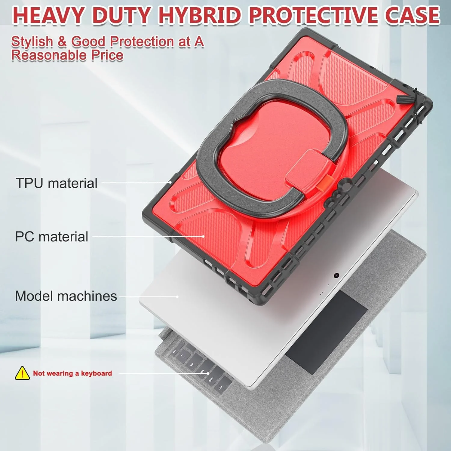 کیف تبلت مسافرتی سازگار با مایکروسافت سرفیس پرو 7/ پرو 6/ پرو 5/ پرو 4/ پرو 7 پلاس با پایه چرخان، سازگار با کاور کیبورد تایپ با پایه، کیف محافظ مقاوم کیف تبلت مسافرتی سازگار با مایکروسافت سرفیس پرو 7/ پرو 6/ پرو 5/ پرو 4/ پرو 7 پلاس با پایه چرخان، سازگار با کاور کیبورد تایپ با پایه، کیف محافظ مقاوم