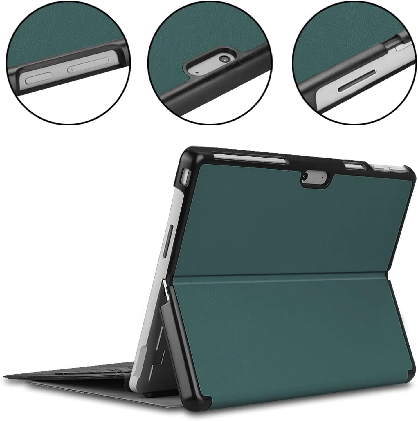 کیف تبلت مسافرتی سازگار با مایکروسافت Surface Pro 9 2022 (13 اینچ)، کیف تبلت هوشمند سه تایی، قاب پشتی سخت PC، کیف باریک با زوایای دید چندگانه، جلد محافظ تبلت