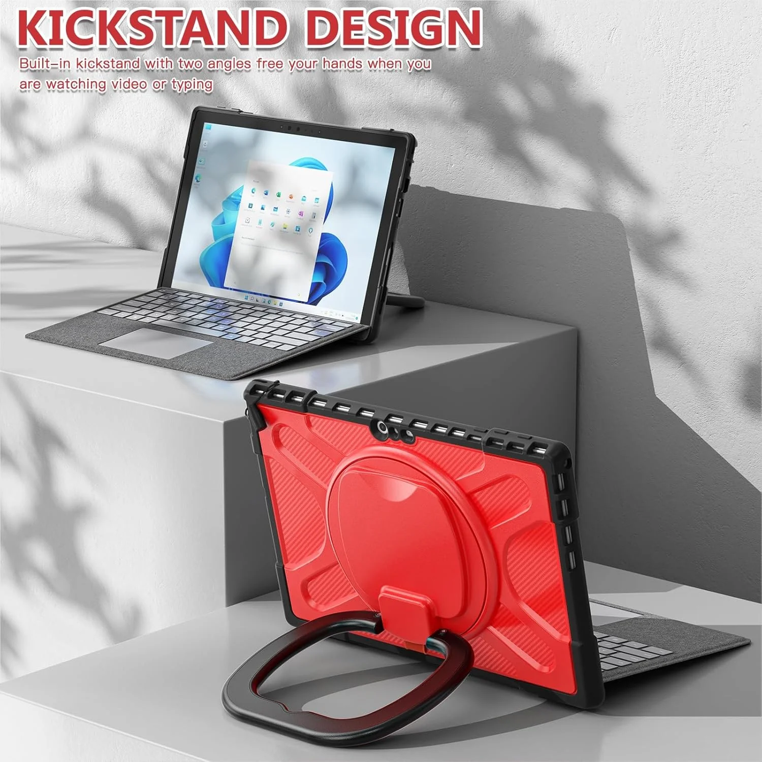 کیف تبلت مسافرتی سازگار با مایکروسافت سرفیس پرو 7/ پرو 6/ پرو 5/ پرو 4/ پرو 7 پلاس با پایه چرخان، سازگار با کاور کیبورد تایپ با پایه، کیف محافظ مقاوم کیف تبلت مسافرتی سازگار با مایکروسافت سرفیس پرو 7/ پرو 6/ پرو 5/ پرو 4/ پرو 7 پلاس با پایه چرخان، سازگار با کاور کیبورد تایپ با پایه، کیف محافظ مقاوم