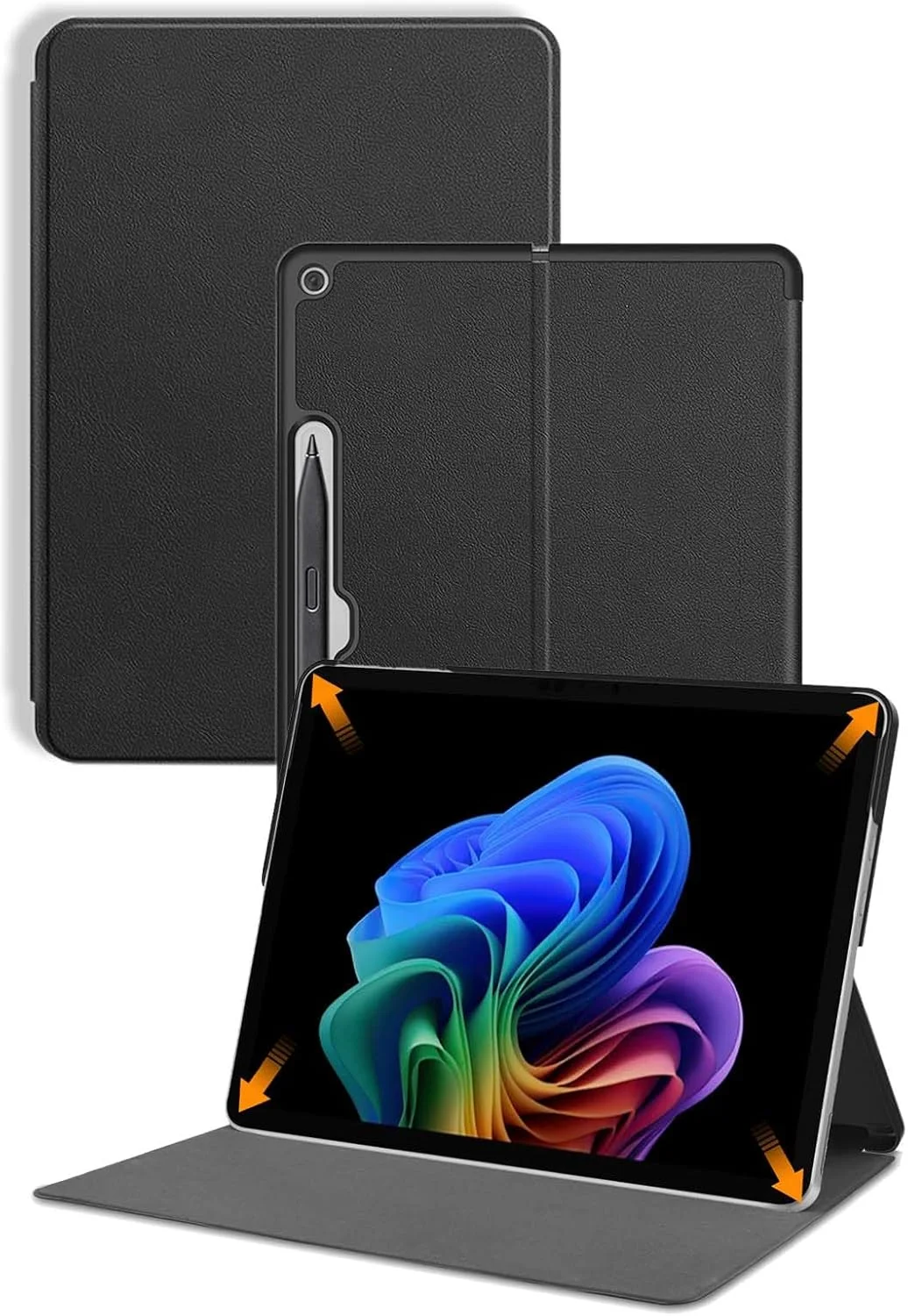 کیف محافظ تبلت مایکروسافت Surface Pro 12 اینچی، کاور محافظ تبلت NOUKAJU، عملکرد براکت، مقاوم در برابر افتادن، ضد خش، کیف محافظ برای Surface Pro 12 (مشکی)