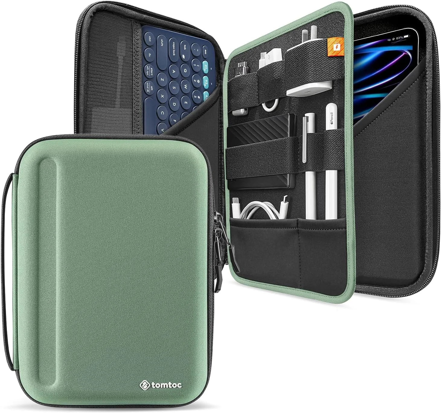 tomtoc Portfolio Tablet Case for 11'' iPad Pro M4 OLED 2024, 11'' iPad Air M2 2024, 11'' iPad Pro M2&M1, iPad Air 5, iPad 10, Hard Case Cover for Magic/Smart Keyboard/Accessories