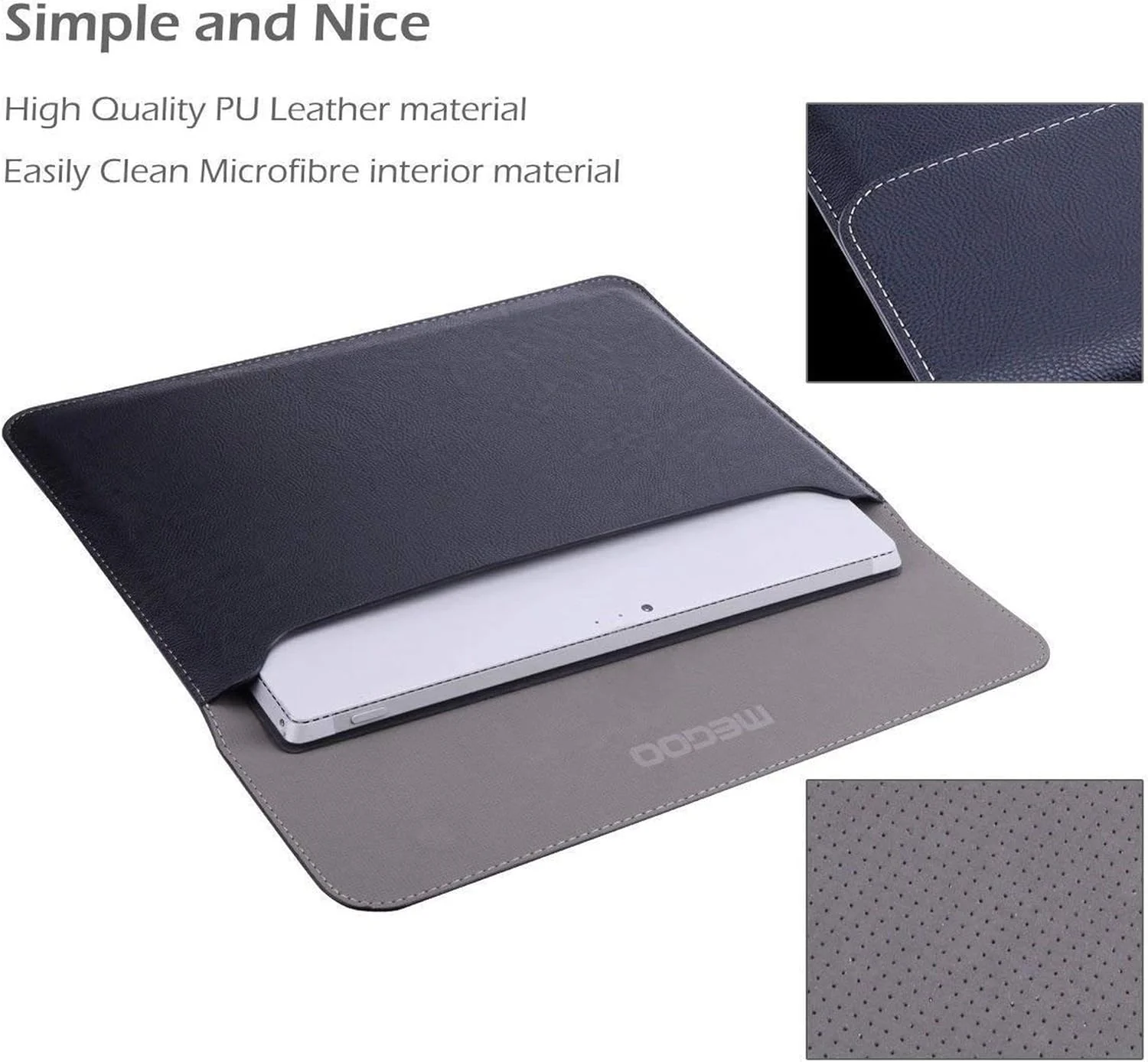 کیف محافظ چرمی MEGOO برای مایکروسافت Surface Laptop Studio و Surface Book 13.5 اینچ - مشکی