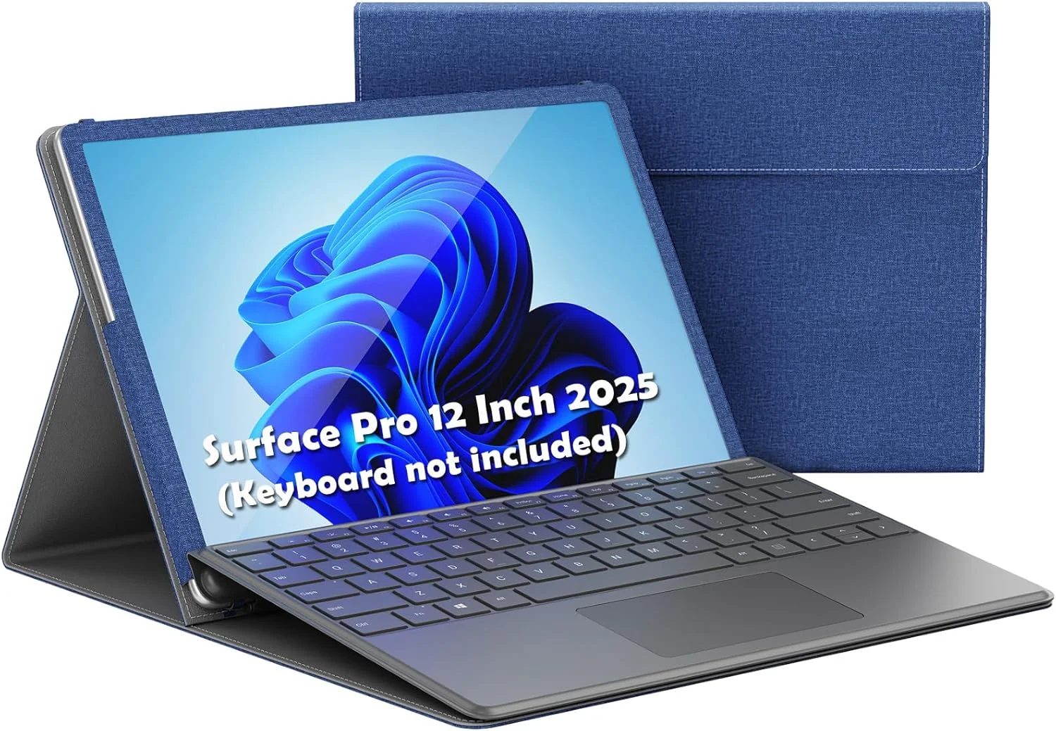 کاور XLTTONG برای مایکروسافت Surface Pro 12 اینچ مدل 2025، کاور باریک و سبک وزن با قابلیت تنظیم زاویه، سازگار با کیبورد Surface Pro 12 (کیبورد شامل نمی شود) (آبی تیره)
