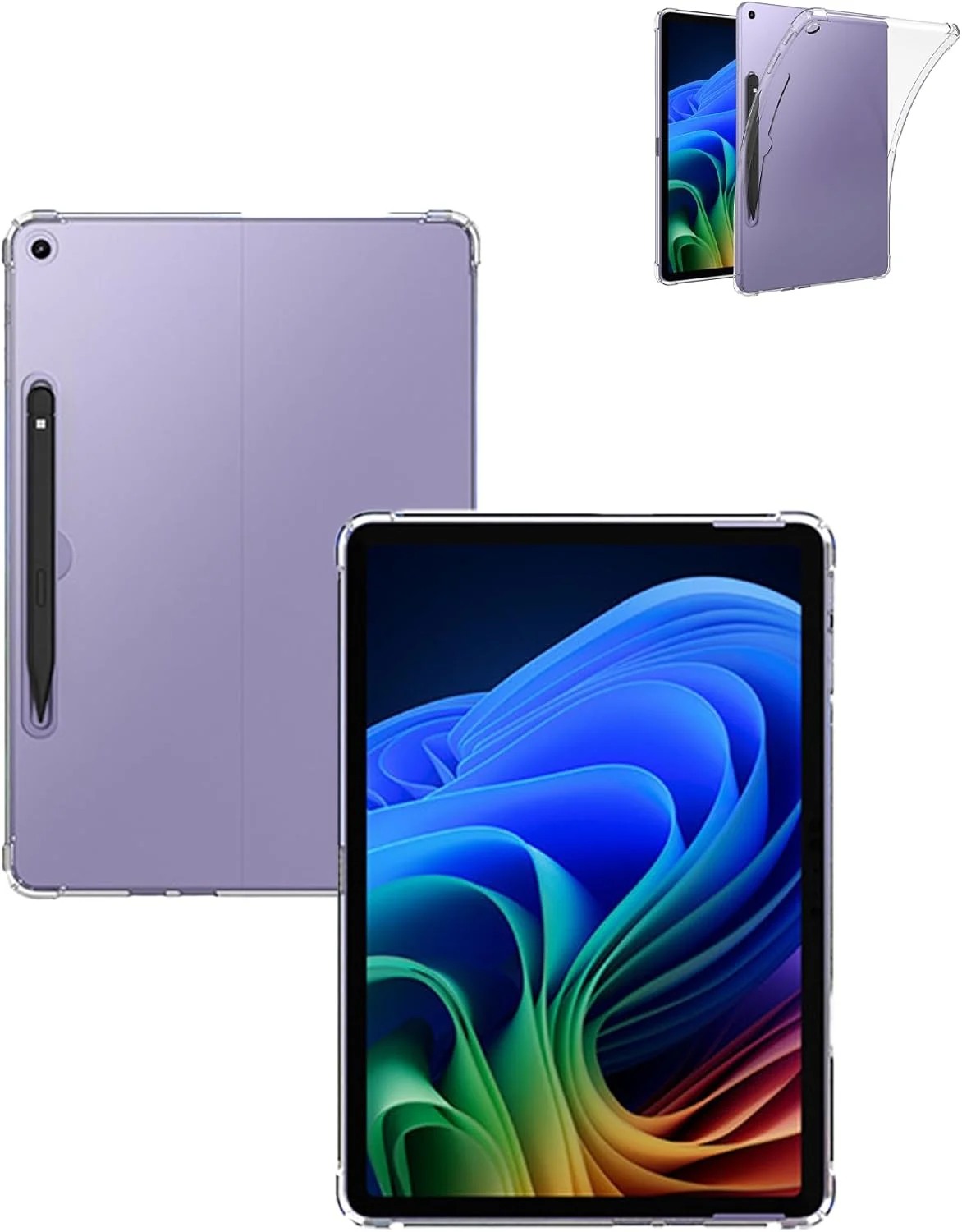 کاور محافظ تبلت 12 اینچی Microsoft Surface Pro 2025، کاور محافظ TPU نرم ایربگ yystao سازگار با Microsoft Surface Pro 2025 12 اینچی، ضد ضربه، ضد خش و باریک، شفاف