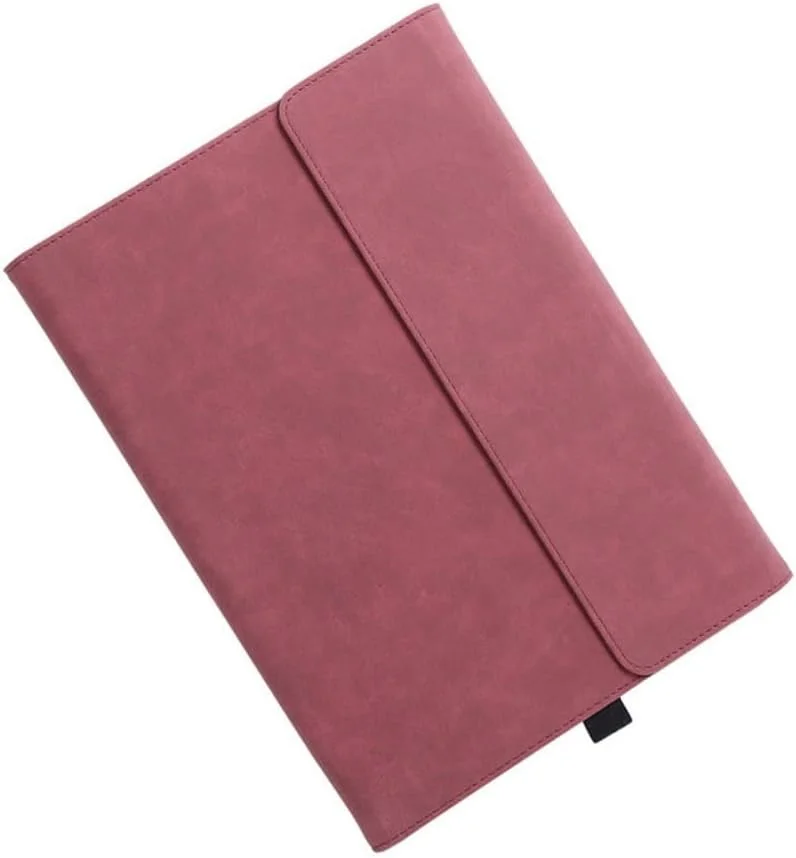 کیف چرمی Gruattreay سازگار با Microsoft Surface Pro 11 (2024) 13 اینچی، پوشش نرم TPU با قابلیت دفع حرارت و پوشش کامل با پایه تاشو و جای قلم (قرمز)