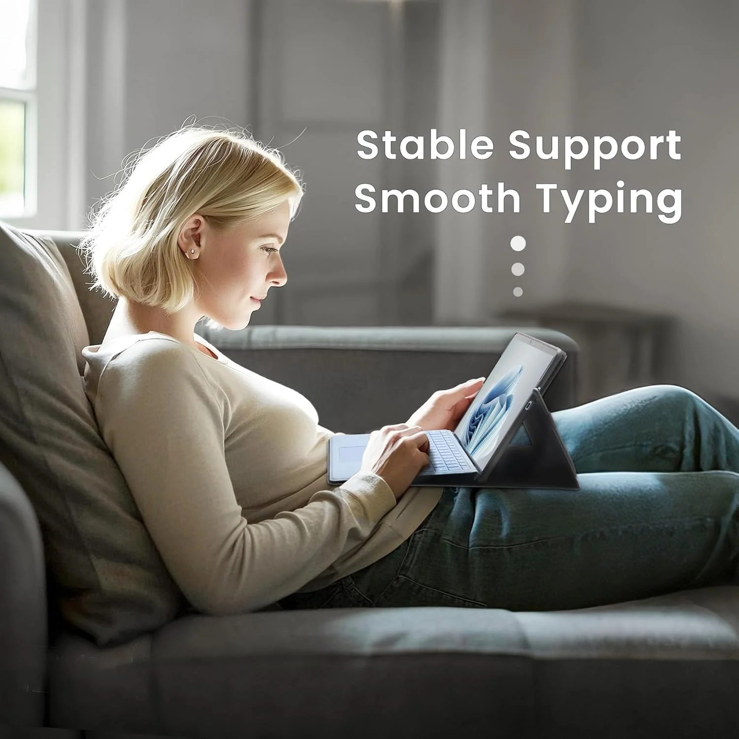 کاور محافظ سبک Omnpak برای مایکروسافت Surface Pro 11/10/9، چند زاویه، دارای جای قلم، طراحی شده برای Surface 11th Edition AI 2024/Pro 9 5G 13" 2022، سازگار با کیبورد Type Cover