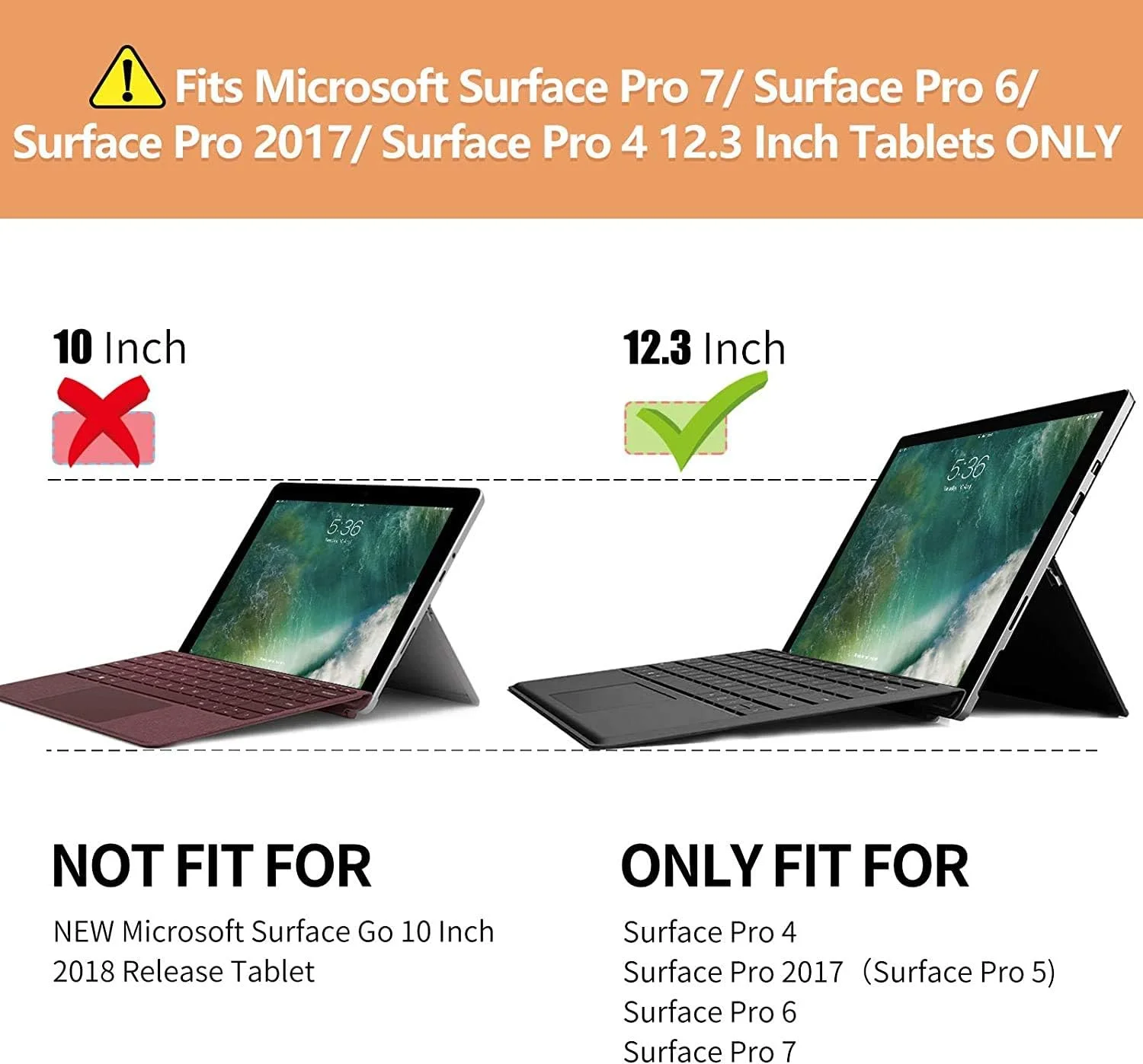 کیف چرمی Gexmil برای تبلت 12.3 اینچی Surface Pro 7(2019)/Pro 6(2018)/Pro 5(2017)/Pro 4(2015)، مناسب برای کیبورد و پایه، روکش چرمی اصل، ممتاز با قابلیت تنظیم زاویه دید چندگانه، طرح قهوه ای