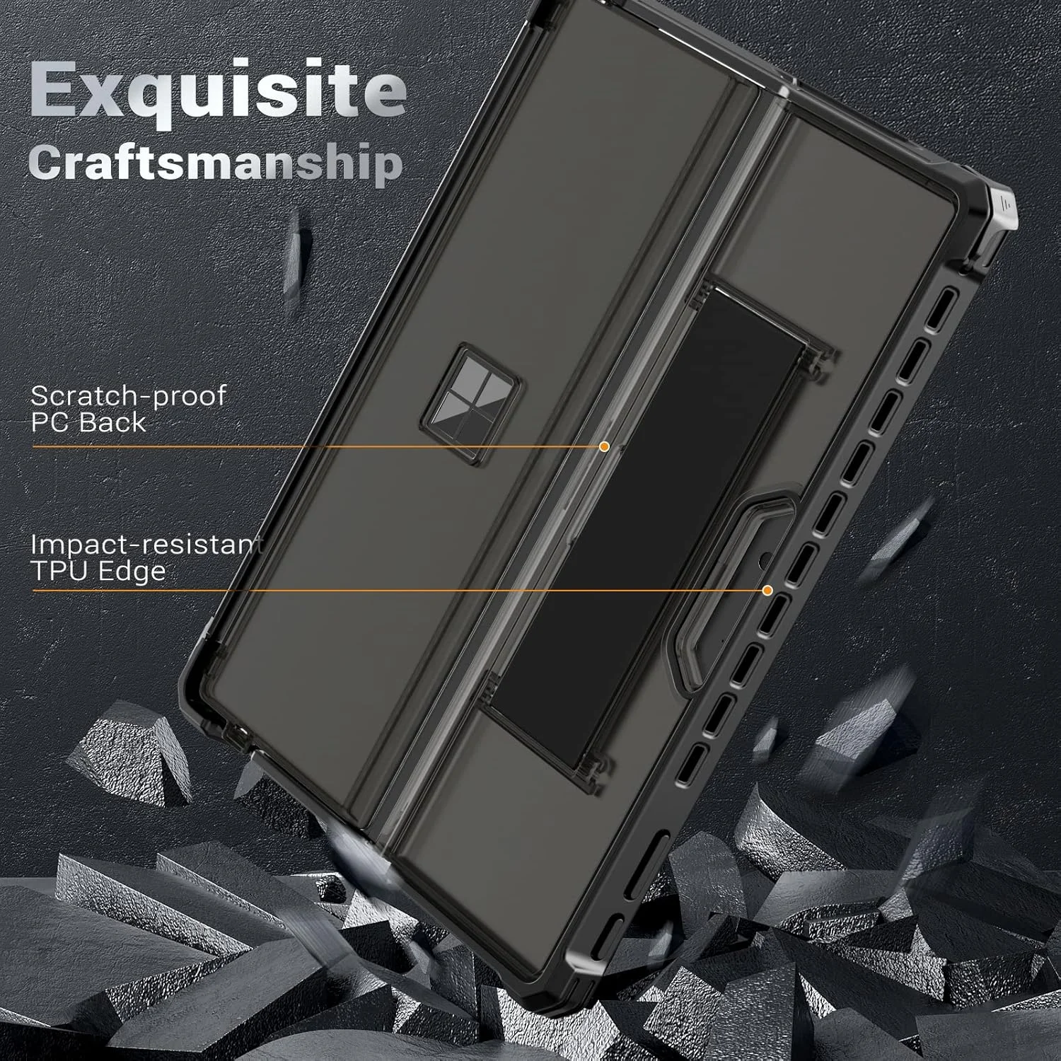 کاور محافظ MoKo برای مایکروسافت Surface Pro 9 / Pro 9 5G 13 اینچی 2022 - کاور محافظ یکپارچه و مقاوم با پایه، سازگار با کیبورد Type Cover، مشکی مات کاور محافظ MoKo برای مایکروسافت Surface Pro 9 / Pro 9 5G 13 اینچی 2022 - کاور محافظ یکپارچه و مقاوم با پایه، سازگار با کیبورد Type Cover، مشکی مات