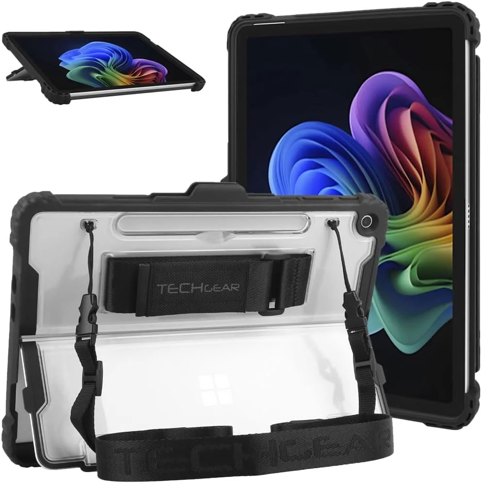 TECHGEAR DuraTUFF Case for Microsoft Surface Pro 12 (2025, 12") – Rugged Heavy Duty Shockproof Cover | Signature Keyboard Compatible | Stand, Hand & Shoulder Strap, Pen Access TECHGEAR DuraTUFF Case for Microsoft Surface Pro 12 (2025, 12") – Rugged Heavy Duty Shockproof Cover | Signature Keyboard Compatible | Stand, Hand & Shoulder Strap, Pen Access