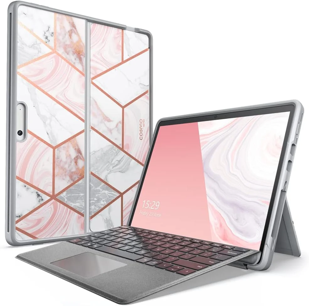 کاور سری Cosmo آی-بلاسون برای مایکروسافت سرفیس پرو 8 (عرضه 2021)، کاور محافظ باریک و شیک سازگار با کیبورد Type Cover (طرح مرمر) کاور سری Cosmo آی-بلاسون برای مایکروسافت سرفیس پرو 8 (عرضه 2021)، کاور محافظ باریک و شیک سازگار با کیبورد Type Cover (طرح مرمر)