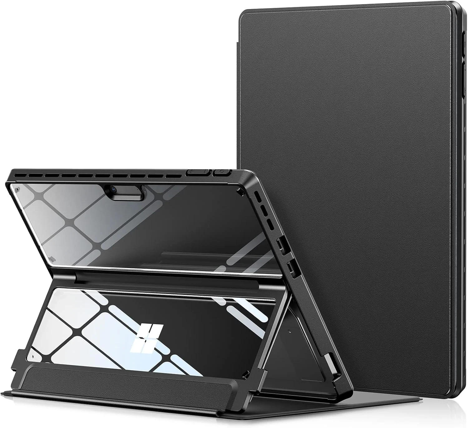 INFILAND Microsoft Surface Pro 11/10/9 Case, Military-Grade Drop Protection High Clearity Case Leather Cover Designed for Surface Pro 11th Edition AI, Work with Type Cover Keyboard, Black INFILAND Microsoft Surface Pro 11/10/9 Case, Military-Grade Drop Protection High Clearity Case Leather Cover Designed for Surface Pro 11th Edition AI, Work with Type Cover Keyboard, Black