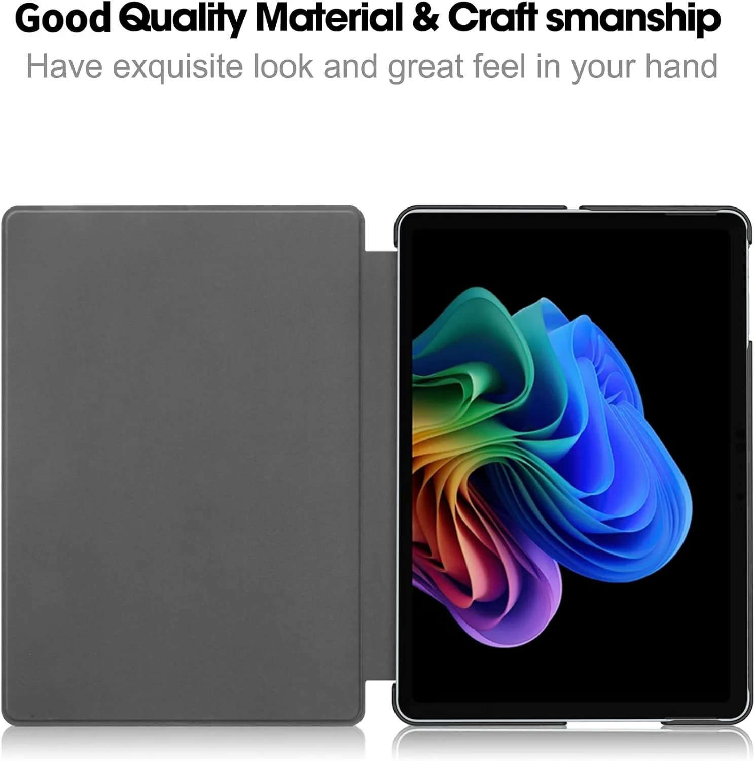 کاور چرمی سبک وزن Gruattreay ضد ضربه و محافظ استند برای مایکروسافت Surface Pro 12 (2025) سایز 12 اینچ (گرافیتی)