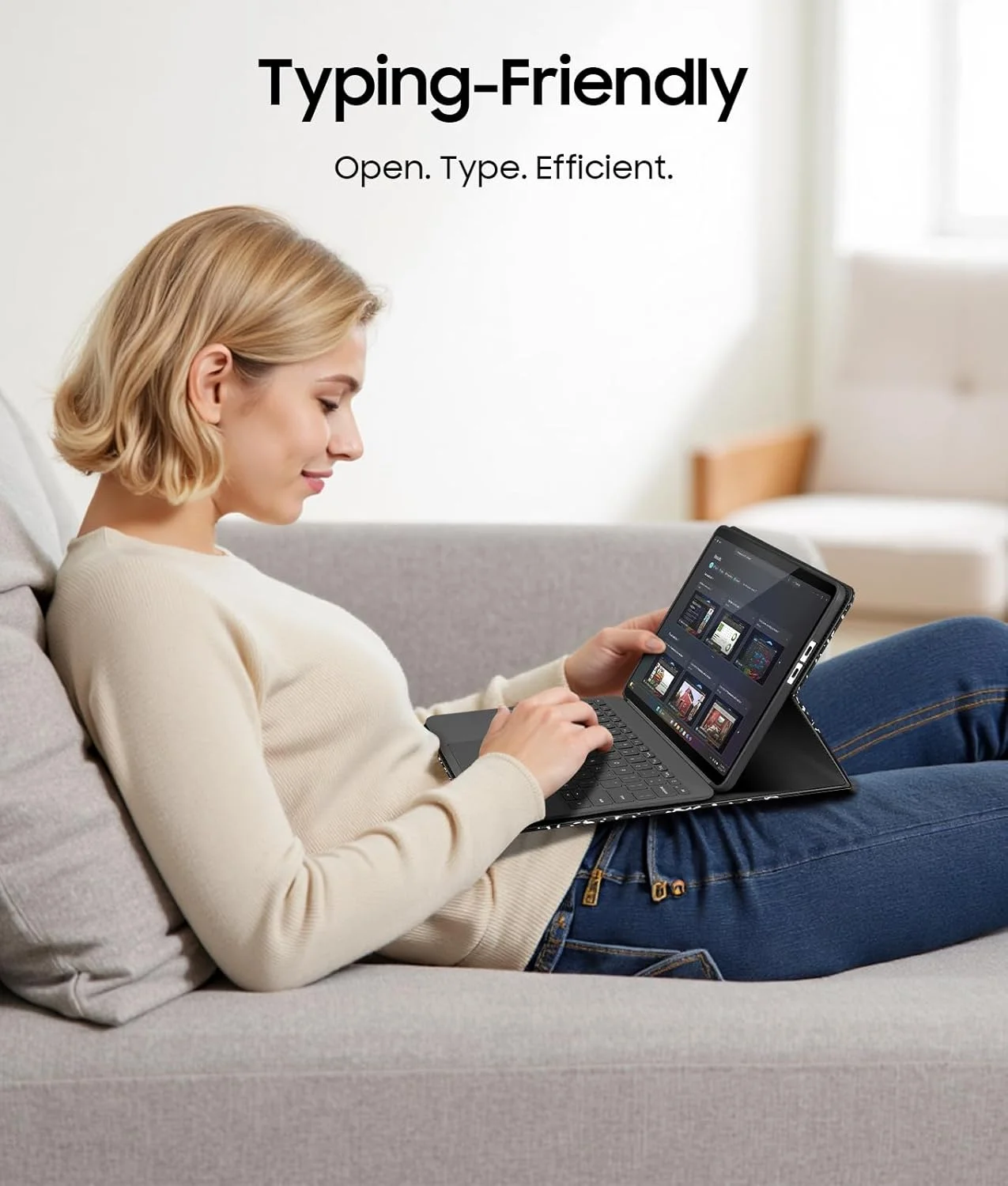 کیف محافظ FINTIE برای مایکروسافت سرفیس پرو 12 اینچ 2025، کیف پشتی TPU ضد ضربه چند حالته، دارای بست مغناطیسی، سازگار با کاور کیبورد، دفترچه مشکی