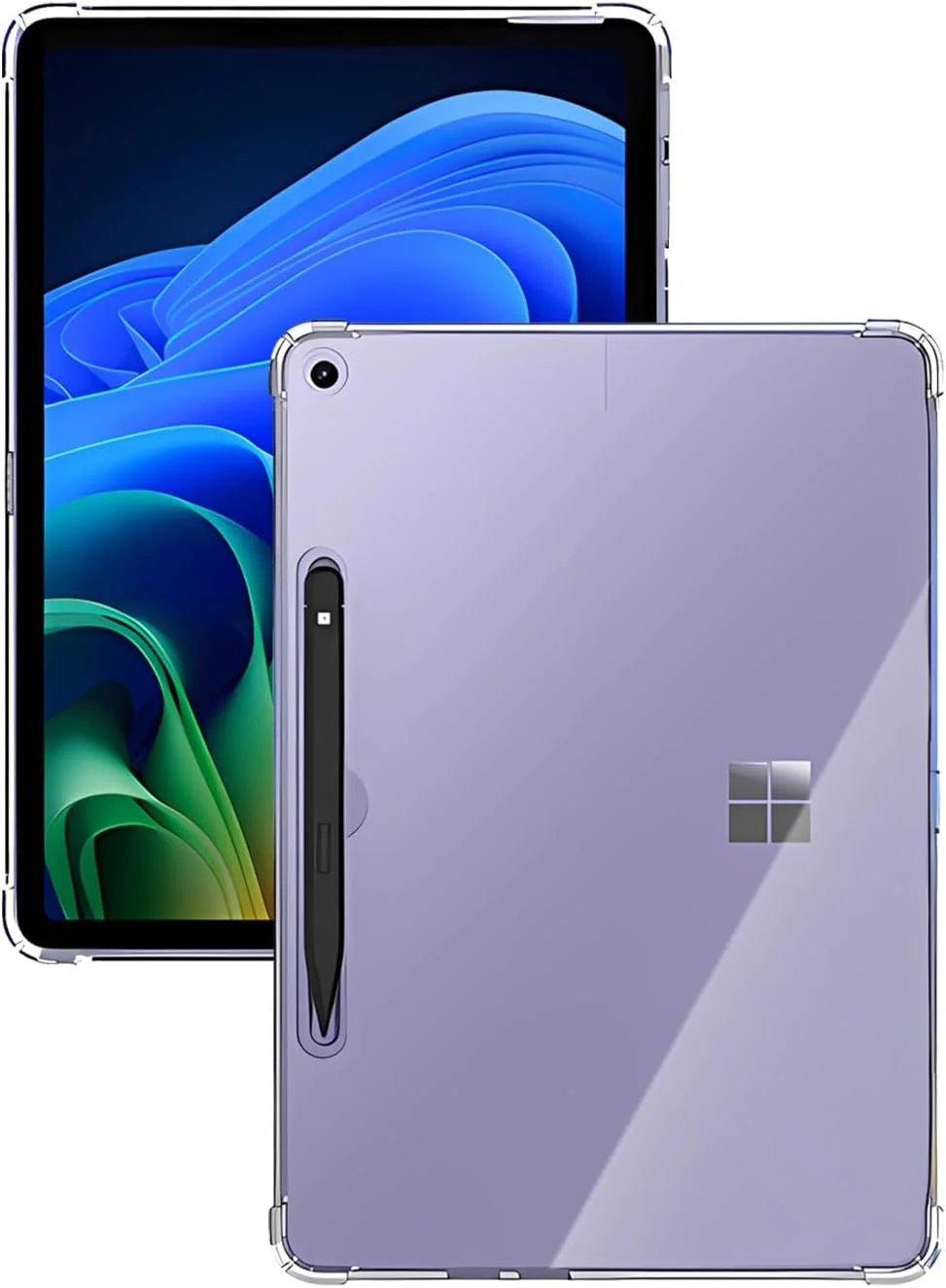کاور شفاف تبلت مایکروسافت Surface Pro 12 اینچ 2025، کاور انعطاف پذیر TPU ضد ضربه FJIASTB با ایربگ برای تبلت ویندوز 11، سبک وزن (شفاف)