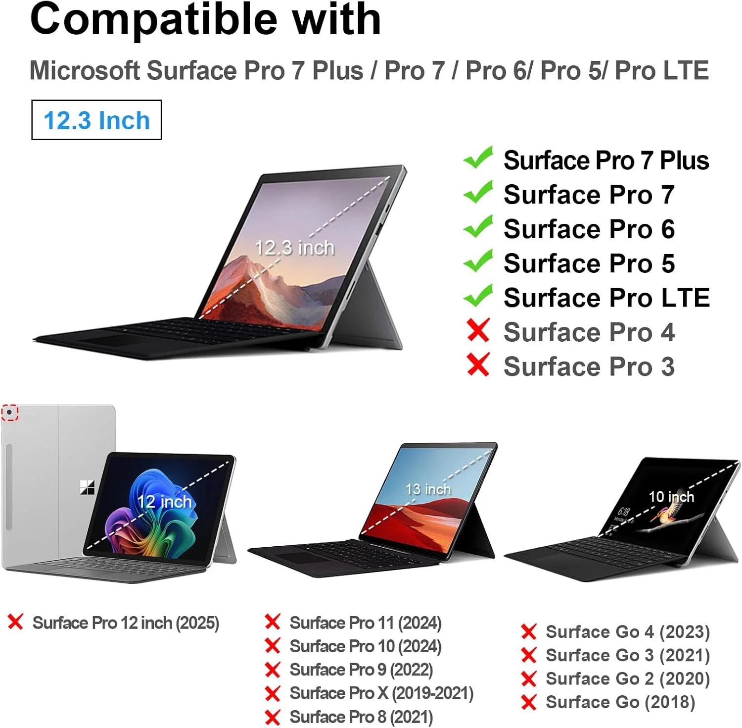 کیف سخت Fintie برای مایکروسافت Surface Pro 7 Plus/Pro 7/ Pro 6/ Pro 5/ Pro LTE، جلد محافظ مقاوم در برابر ضربه سازگار با صفحه کلید Type Cover + پایه اصلی (شفاف یخی) کیف سخت Fintie برای مایکروسافت Surface Pro 7 Plus/Pro 7/ Pro 6/ Pro 5/ Pro LTE، جلد محافظ مقاوم در برابر ضربه سازگار با صفحه کلید Type Cover + پایه اصلی (شفاف یخی)