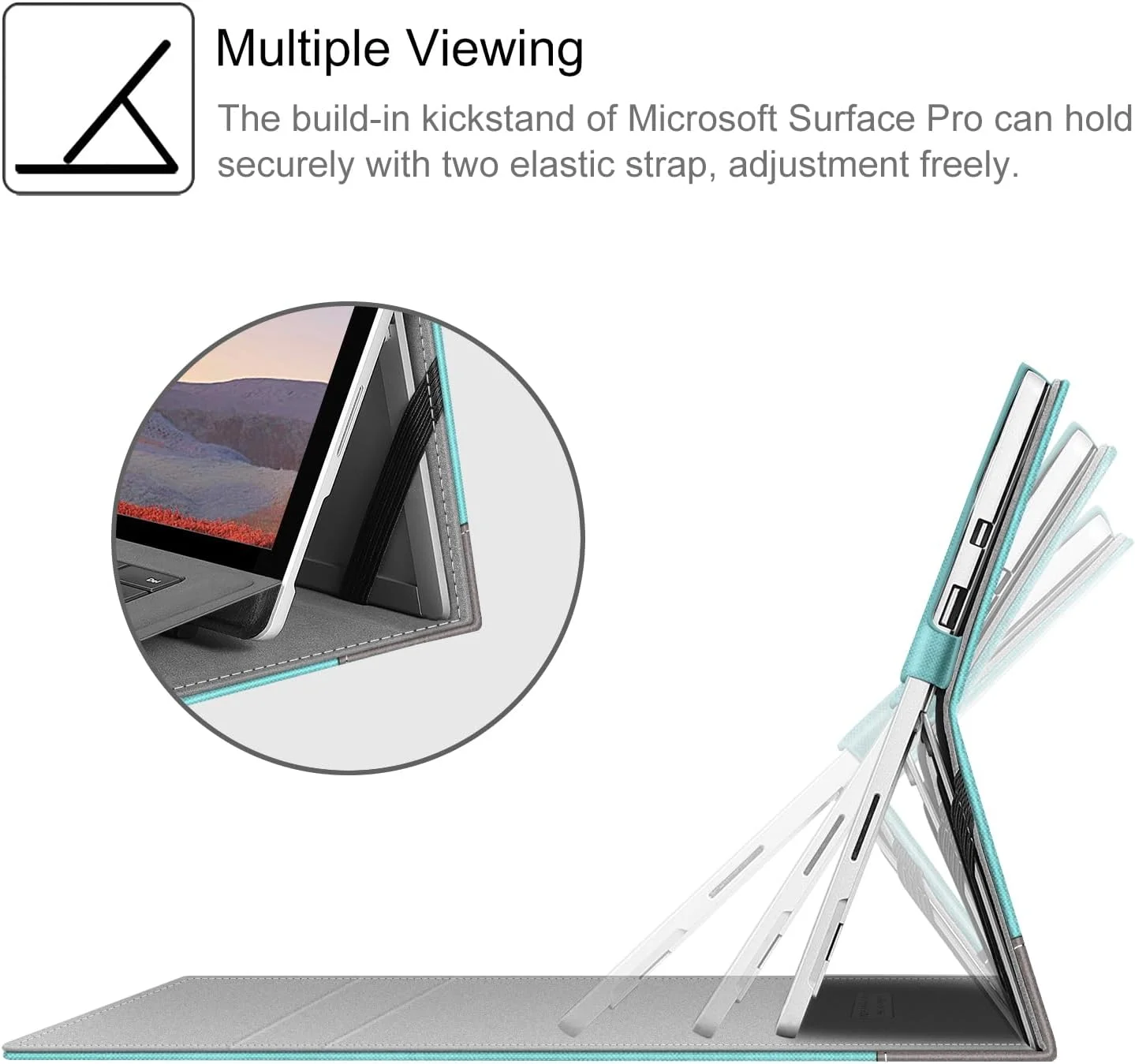 کیف محافظ FINTIE سازگار با Microsoft Surface Pro 7 Plus/Pro 7 / Pro 6 / Pro 5 / Pro 4 / Pro 3، کاور تجاری پورتفولیو 12.3 اینچی با جیب، سازگار با کیبورد Type Cover، فیروزه ای کیف محافظ FINTIE سازگار با Microsoft Surface Pro 7 Plus/Pro 7 / Pro 6 / Pro 5 / Pro 4 / Pro 3، کاور تجاری پورتفولیو 12.3 اینچی با جیب، سازگار با کیبورد Type Cover، فیروزه ای