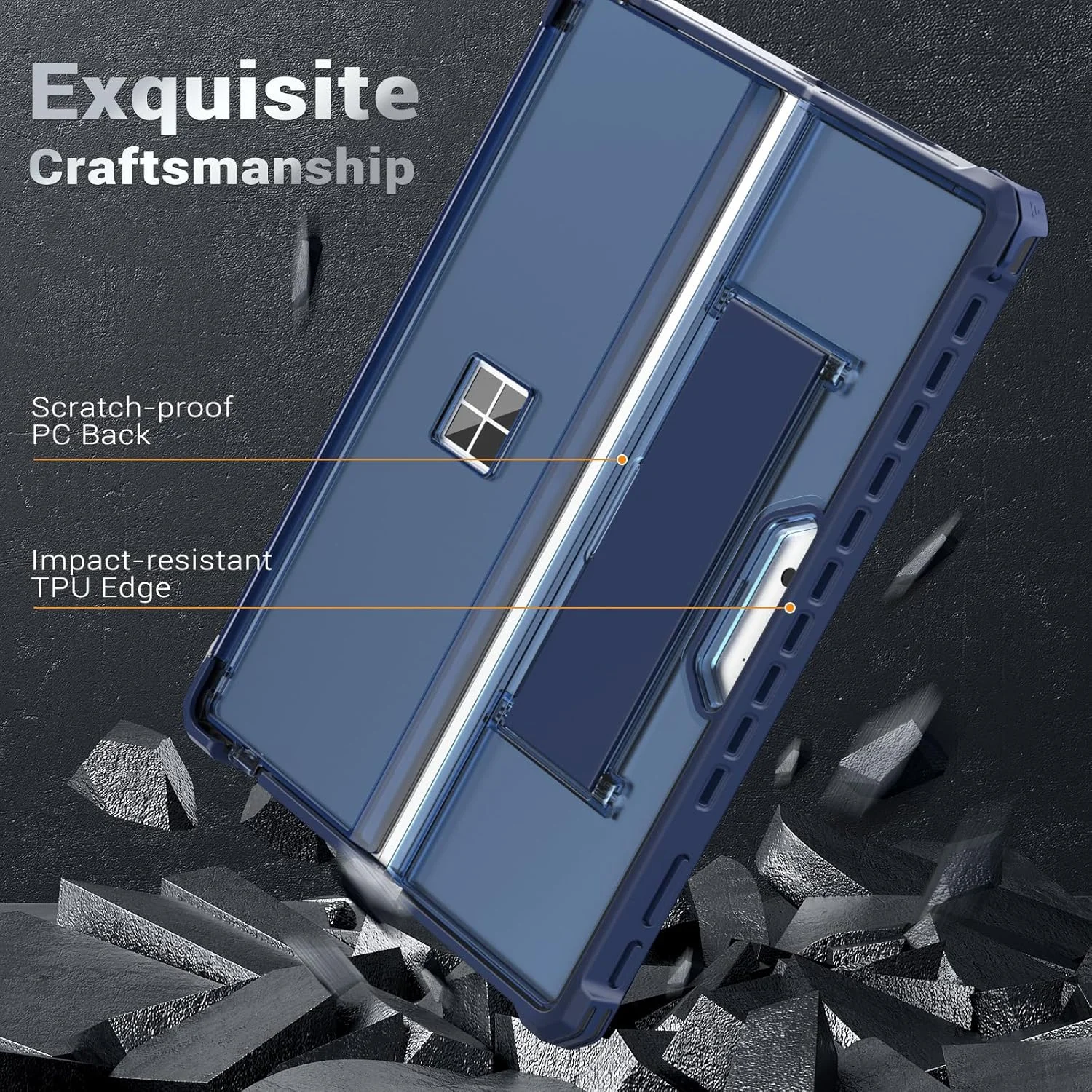 کاور محافظ MoKo برای مایکروسافت Surface Pro 11، Surface Pro 10، Surface Pro 9 سایز 13 اینچ، کاور مقاوم یکپارچه با پایه، سازگار با کیبورد Type Cover، آبی کاور محافظ MoKo برای مایکروسافت Surface Pro 11، Surface Pro 10، Surface Pro 9 سایز 13 اینچ، کاور مقاوم یکپارچه با پایه، سازگار با کیبورد Type Cover، آبی