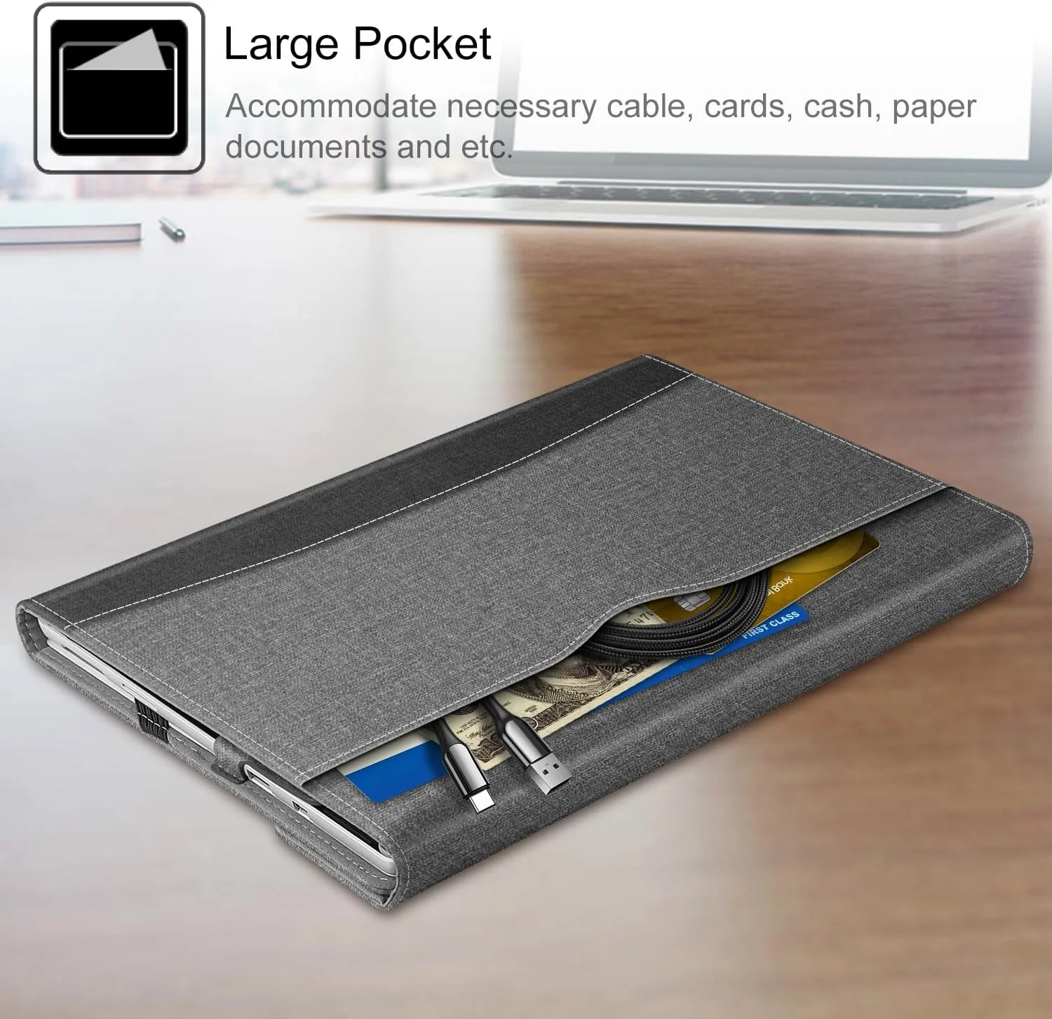 کیف Fintie برای تبلت 12.3 اینچی Microsoft Surface Pro 7 Plus، Surface Pro 7، Surface Pro 6، Pro 5، Pro 4، Pro 3 - کاور تجاری Portfolio با جیب، سازگار با کیبورد Type Cover (خاکستری) کیف Fintie برای تبلت 12.3 اینچی Microsoft Surface Pro 7 Plus، Surface Pro 7، Surface Pro 6، Pro 5، Pro 4، Pro 3 - کاور تجاری Portfolio با جیب، سازگار با کیبورد Type Cover (خاکستری)