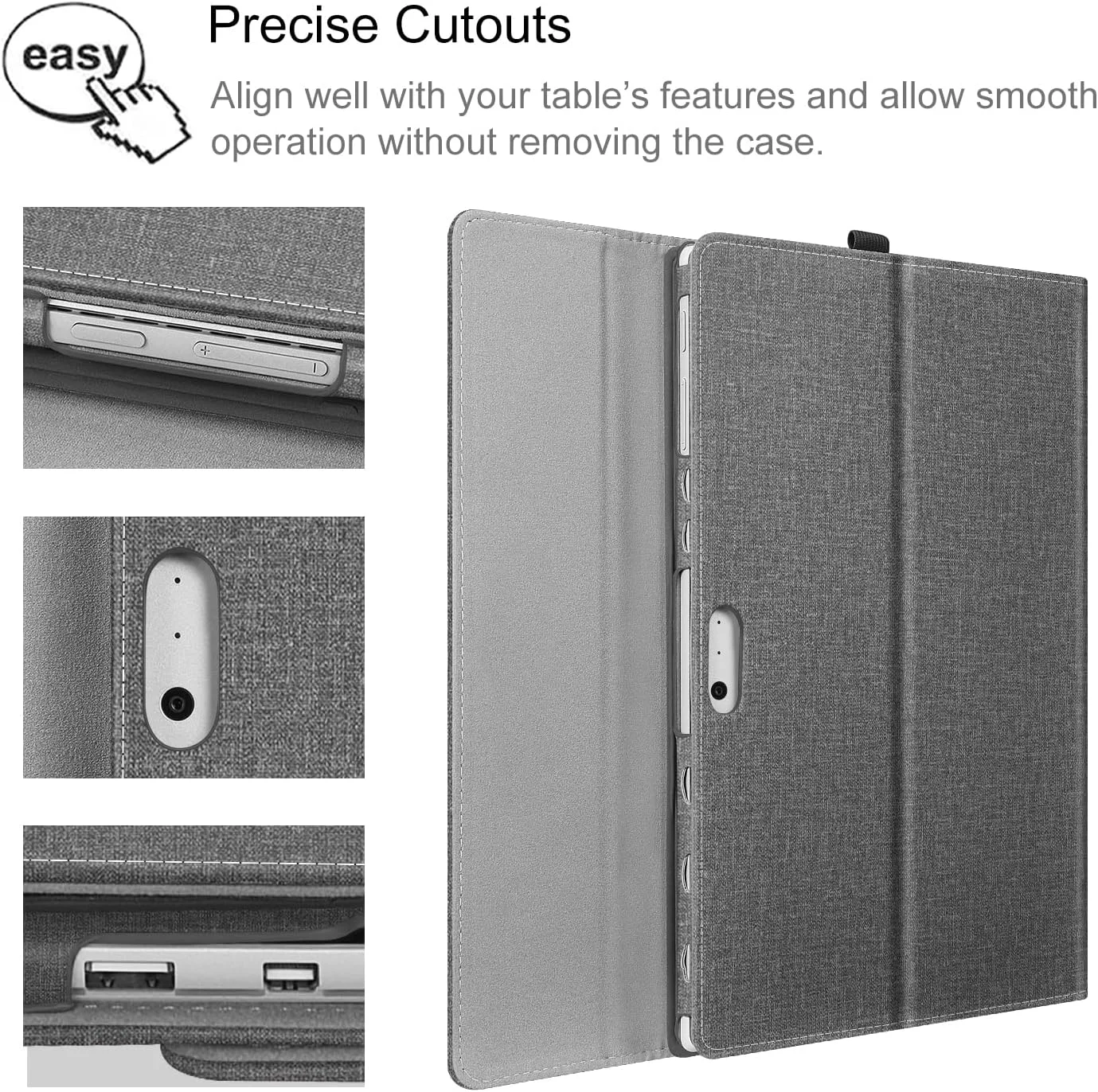 کیف Fintie برای تبلت 12.3 اینچی Microsoft Surface Pro 7 Plus، Surface Pro 7، Surface Pro 6، Pro 5، Pro 4، Pro 3 - کاور تجاری Portfolio با جیب، سازگار با کیبورد Type Cover (خاکستری) کیف Fintie برای تبلت 12.3 اینچی Microsoft Surface Pro 7 Plus، Surface Pro 7، Surface Pro 6، Pro 5، Pro 4، Pro 3 - کاور تجاری Portfolio با جیب، سازگار با کیبورد Type Cover (خاکستری)