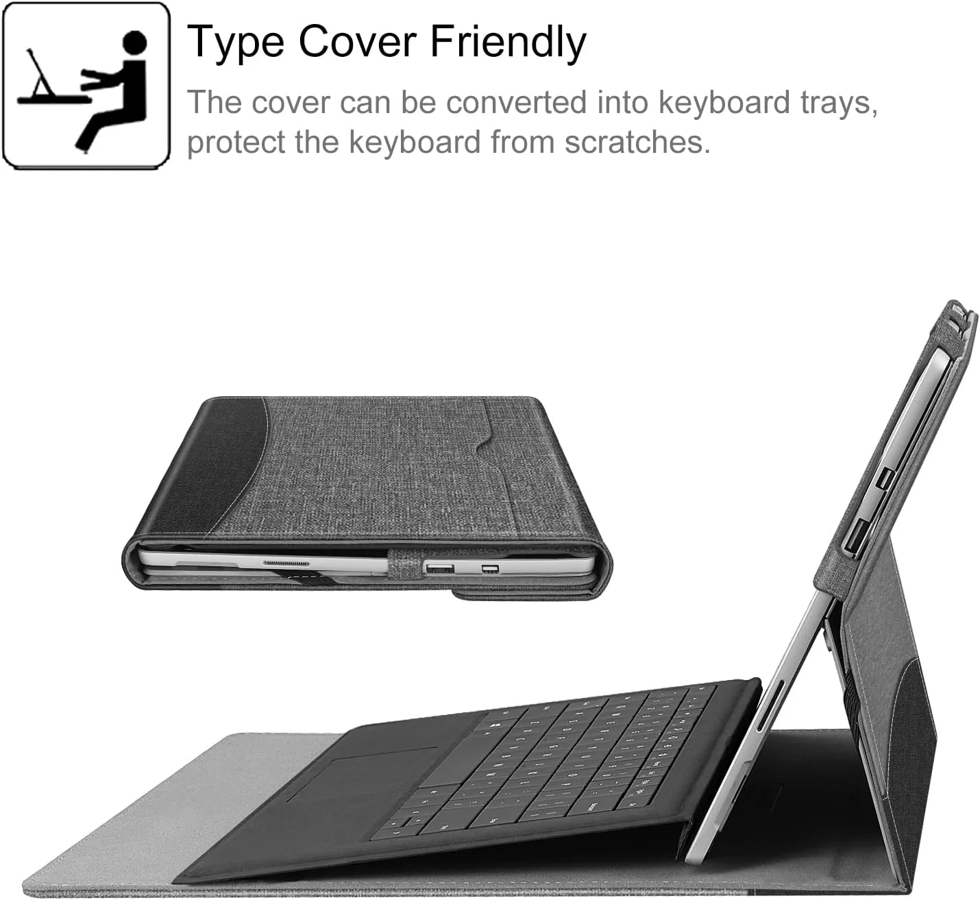 کیف Fintie برای تبلت 12.3 اینچی Microsoft Surface Pro 7 Plus، Surface Pro 7، Surface Pro 6، Pro 5، Pro 4، Pro 3 - کاور تجاری Portfolio با جیب، سازگار با کیبورد Type Cover (خاکستری) کیف Fintie برای تبلت 12.3 اینچی Microsoft Surface Pro 7 Plus، Surface Pro 7، Surface Pro 6، Pro 5، Pro 4، Pro 3 - کاور تجاری Portfolio با جیب، سازگار با کیبورد Type Cover (خاکستری)