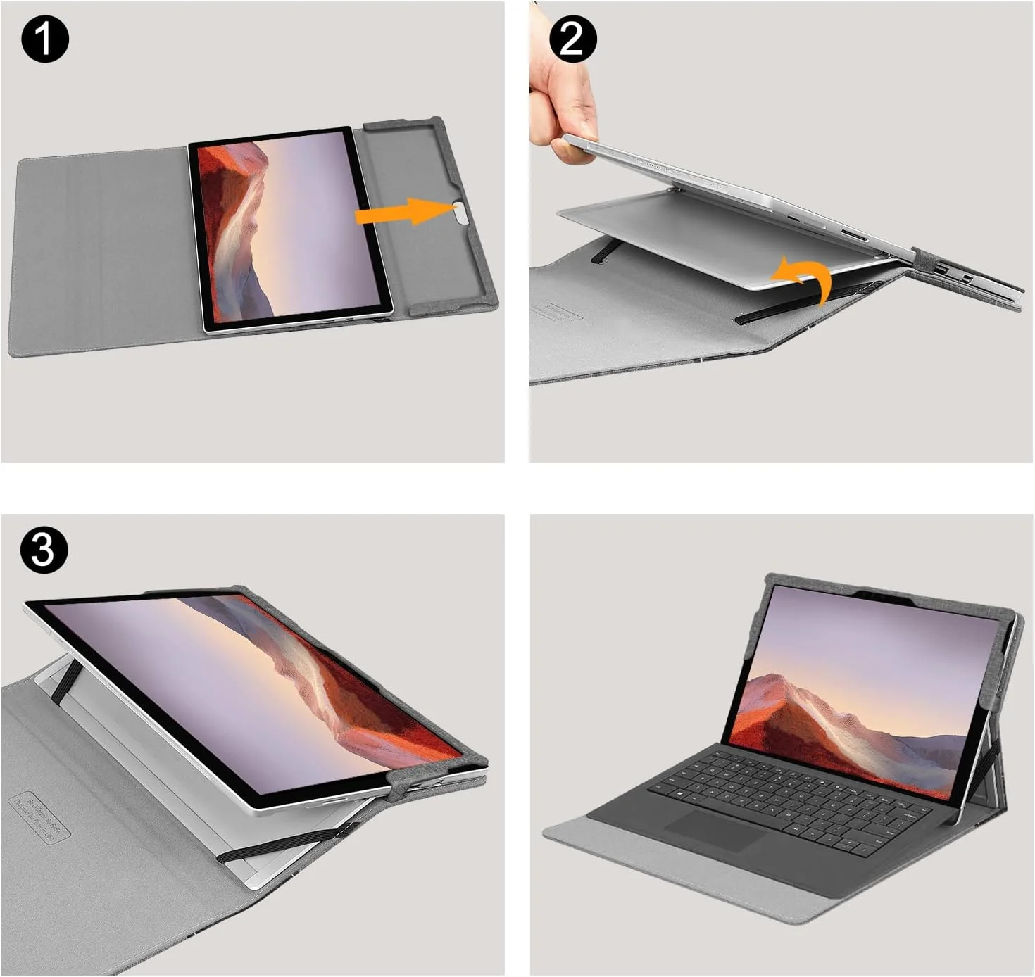 کیف Fintie برای تبلت 12.3 اینچی Microsoft Surface Pro 7 Plus، Surface Pro 7، Surface Pro 6، Pro 5، Pro 4، Pro 3 - کاور تجاری Portfolio با جیب، سازگار با کیبورد Type Cover (خاکستری) کیف Fintie برای تبلت 12.3 اینچی Microsoft Surface Pro 7 Plus، Surface Pro 7، Surface Pro 6، Pro 5، Pro 4، Pro 3 - کاور تجاری Portfolio با جیب، سازگار با کیبورد Type Cover (خاکستری)