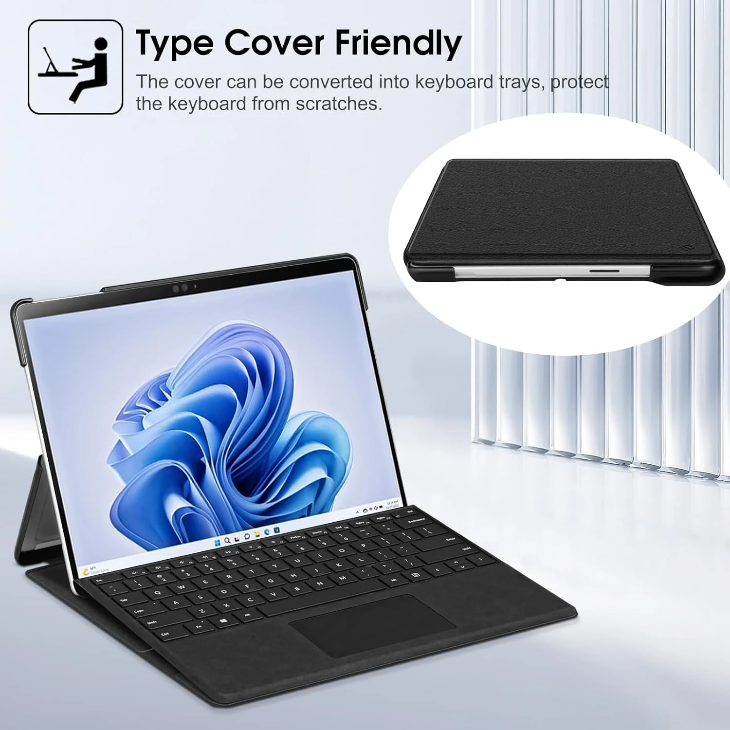 کیف محافظ Fintie برای مایکروسافت Surface Pro 11 / Pro 10 (2024) / Pro 9 (2022) 13 اینچی - کیف محافظ تجاری با پوسته سخت، زاویه دید قابل تنظیم، سازگار با صفحه کلید Type Cover، مشکی کیف محافظ Fintie برای مایکروسافت Surface Pro 11 / Pro 10 (2024) / Pro 9 (2022) 13 اینچی - کیف محافظ تجاری با پوسته سخت، زاویه دید قابل تنظیم، سازگار با صفحه کلید Type Cover، مشکی