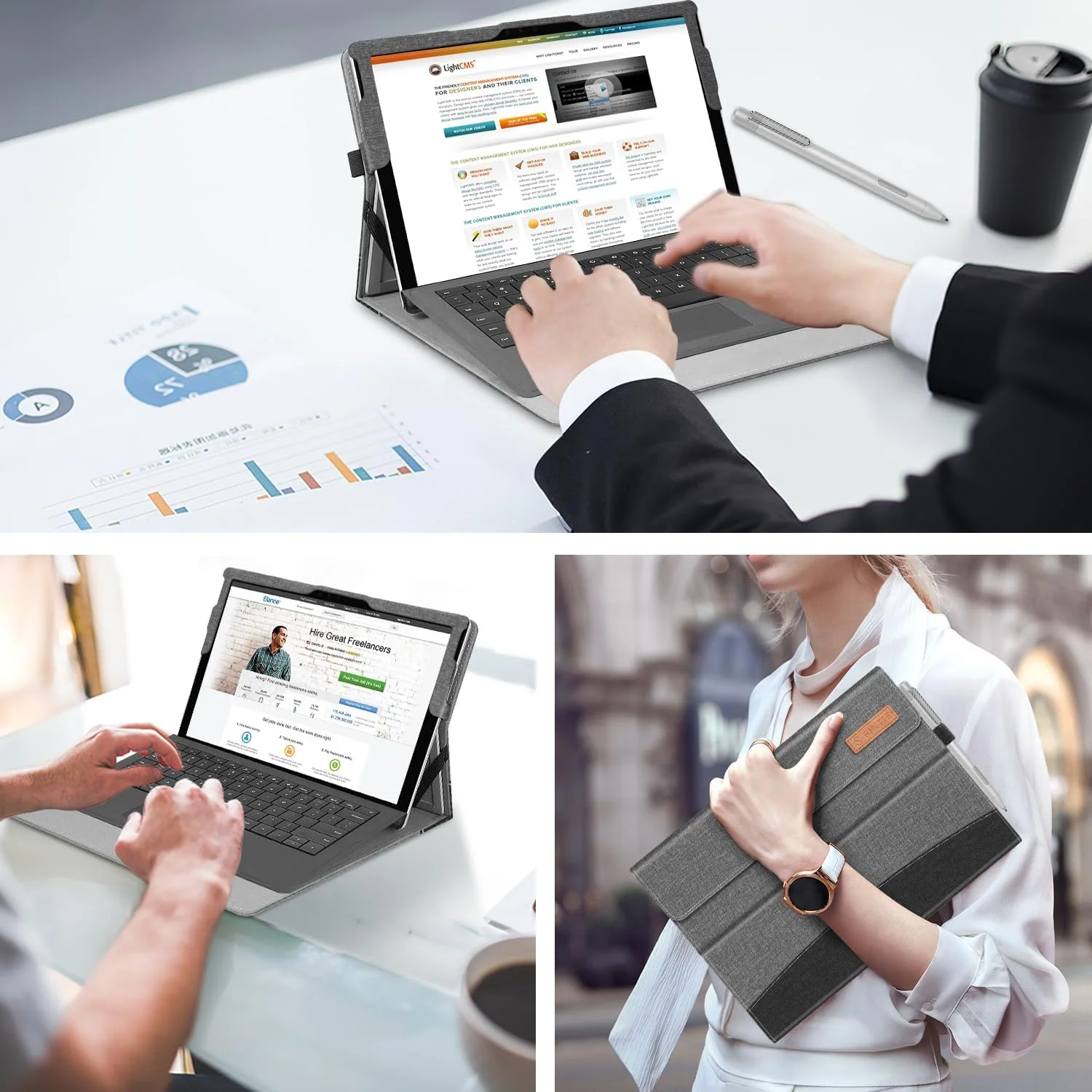 کیف Fintie برای تبلت 12.3 اینچی Microsoft Surface Pro 7 Plus، Surface Pro 7، Surface Pro 6، Pro 5، Pro 4، Pro 3 - کاور تجاری Portfolio با جیب، سازگار با کیبورد Type Cover (خاکستری) کیف Fintie برای تبلت 12.3 اینچی Microsoft Surface Pro 7 Plus، Surface Pro 7، Surface Pro 6، Pro 5، Pro 4، Pro 3 - کاور تجاری Portfolio با جیب، سازگار با کیبورد Type Cover (خاکستری)