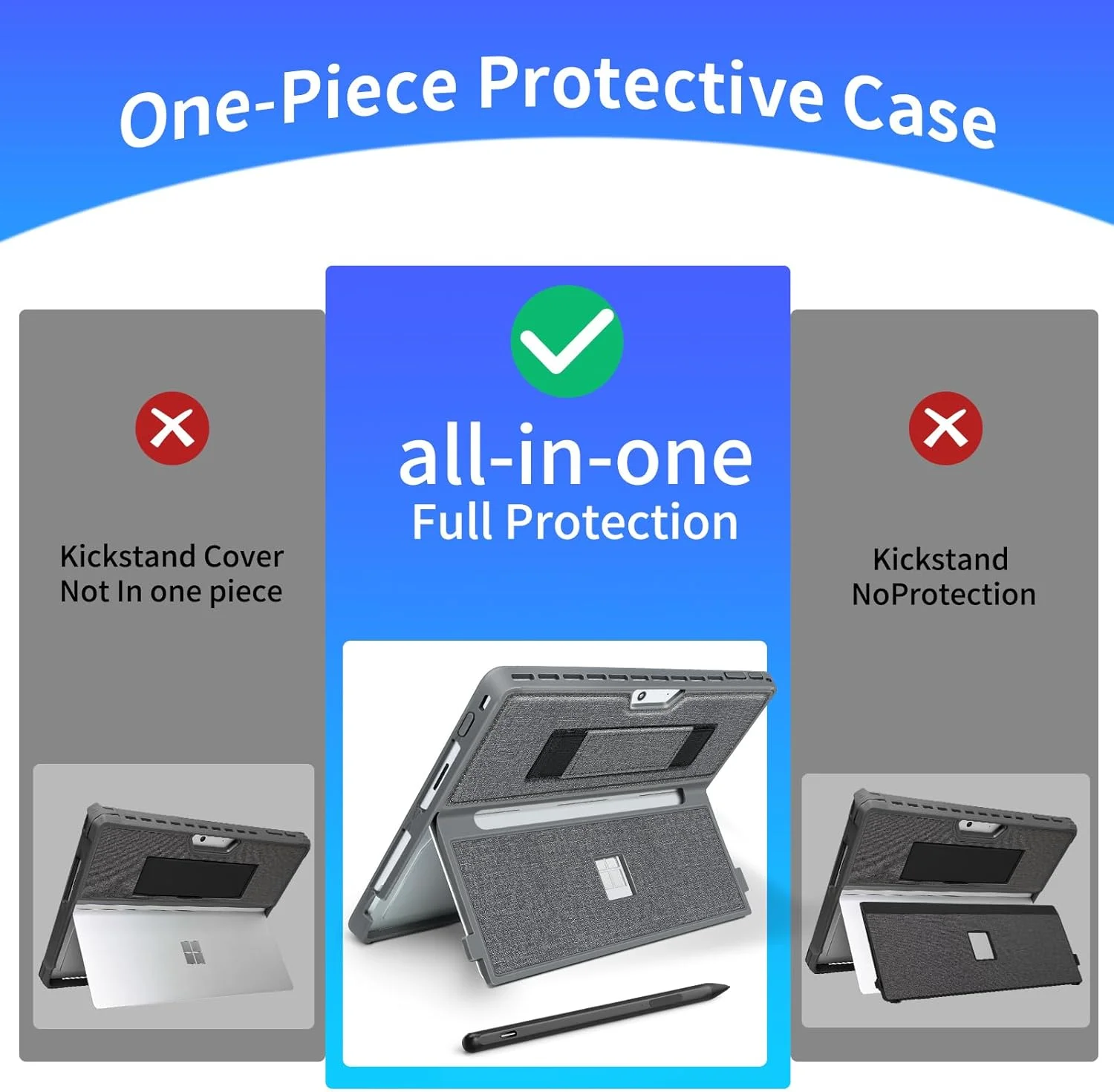 کاور SSS·GRGB مناسب برای مایکروسافت Surface Pro 11/10/9/8 13 اینچی، با پوشش استند، بند دستی، کاور مقاوم یکپارچه سازگار با کیبوردهای Type Cover، خاکستری کاور SSS·GRGB مناسب برای مایکروسافت Surface Pro 11/10/9/8 13 اینچی، با پوشش استند، بند دستی، کاور مقاوم یکپارچه سازگار با کیبوردهای Type Cover، خاکستری